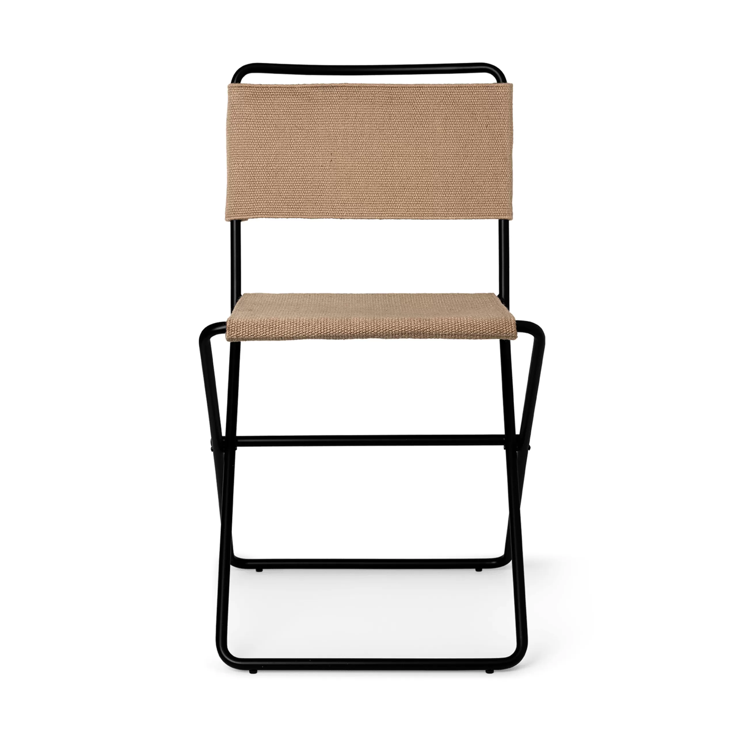 Chaises De Jardin>Ferm Living Chaise Pliante Desert Tissu Beige / Bouteilles Plastique Recyclees - Noir - Sable
