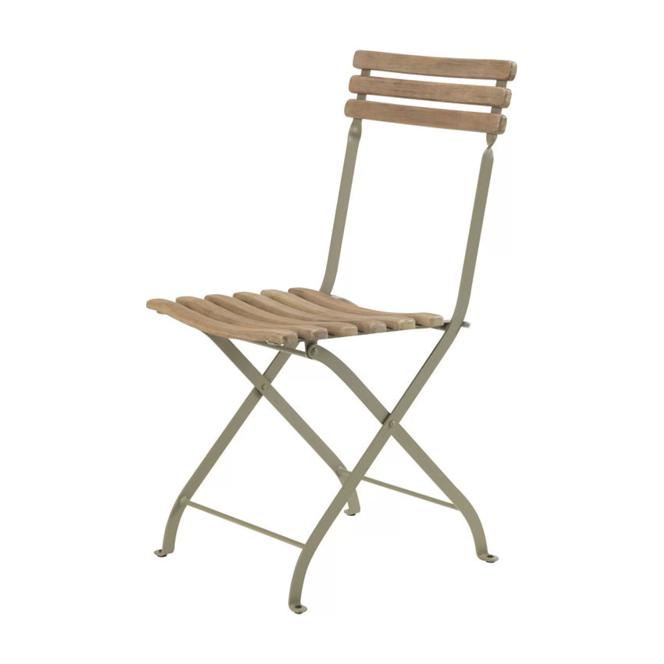 Chaises De Jardin>Ethimo Chaise Pliante Laren Bois Naturel / Teck Patine - Gris Boue - Teck Decape