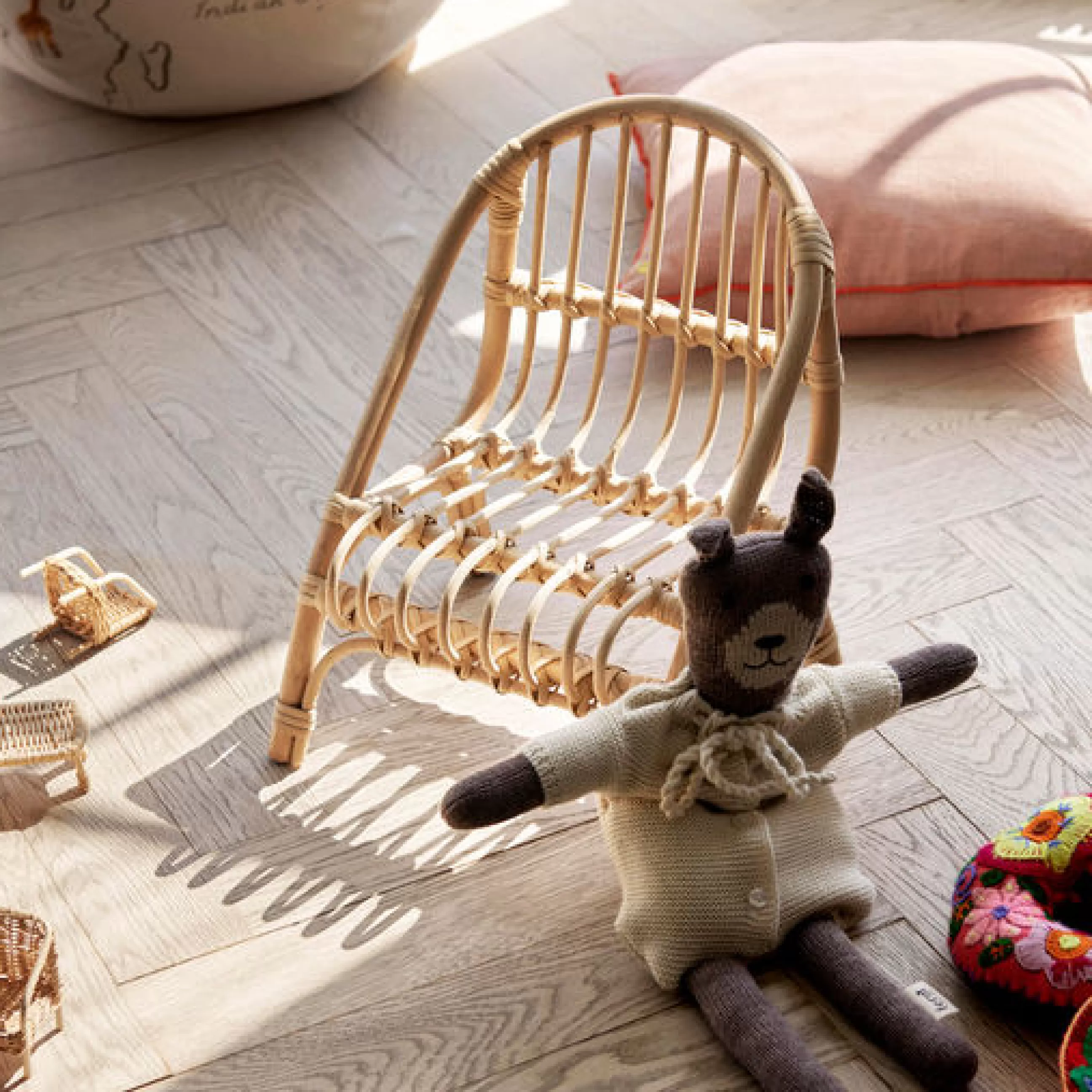 Jeux Et Loisirs>Ferm Living Chaise Pour Poupon Kuku Fibre Vegetale Bois/ Rotin Tresse Main - H 33 Cm - Naturel