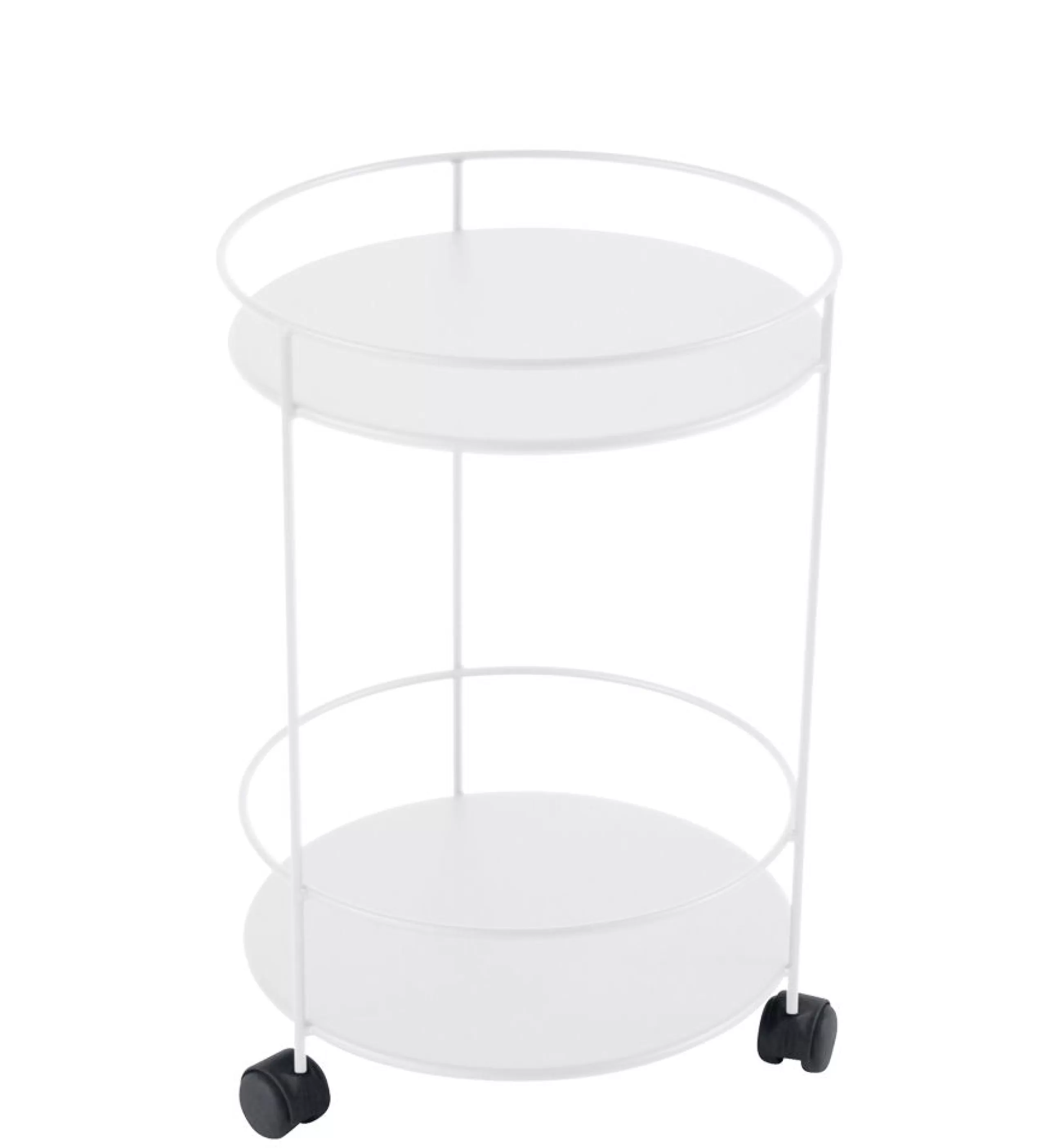 Dessertes D'extérieur>Fermob Chariot Guinguette Metal Blanc /O 40 X H 62 Cm - Plateau Plein - Blanc Coton