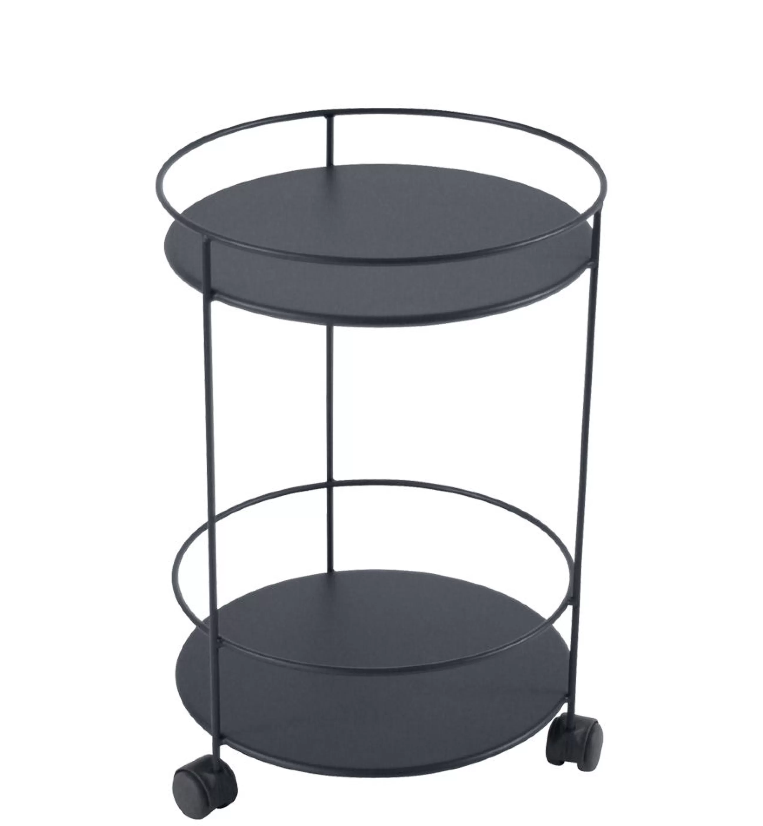 Dessertes D'extérieur>Fermob Chariot Guinguette Metal Gris /O 40 X H 62 Cm - Plateau Plein - Carbone