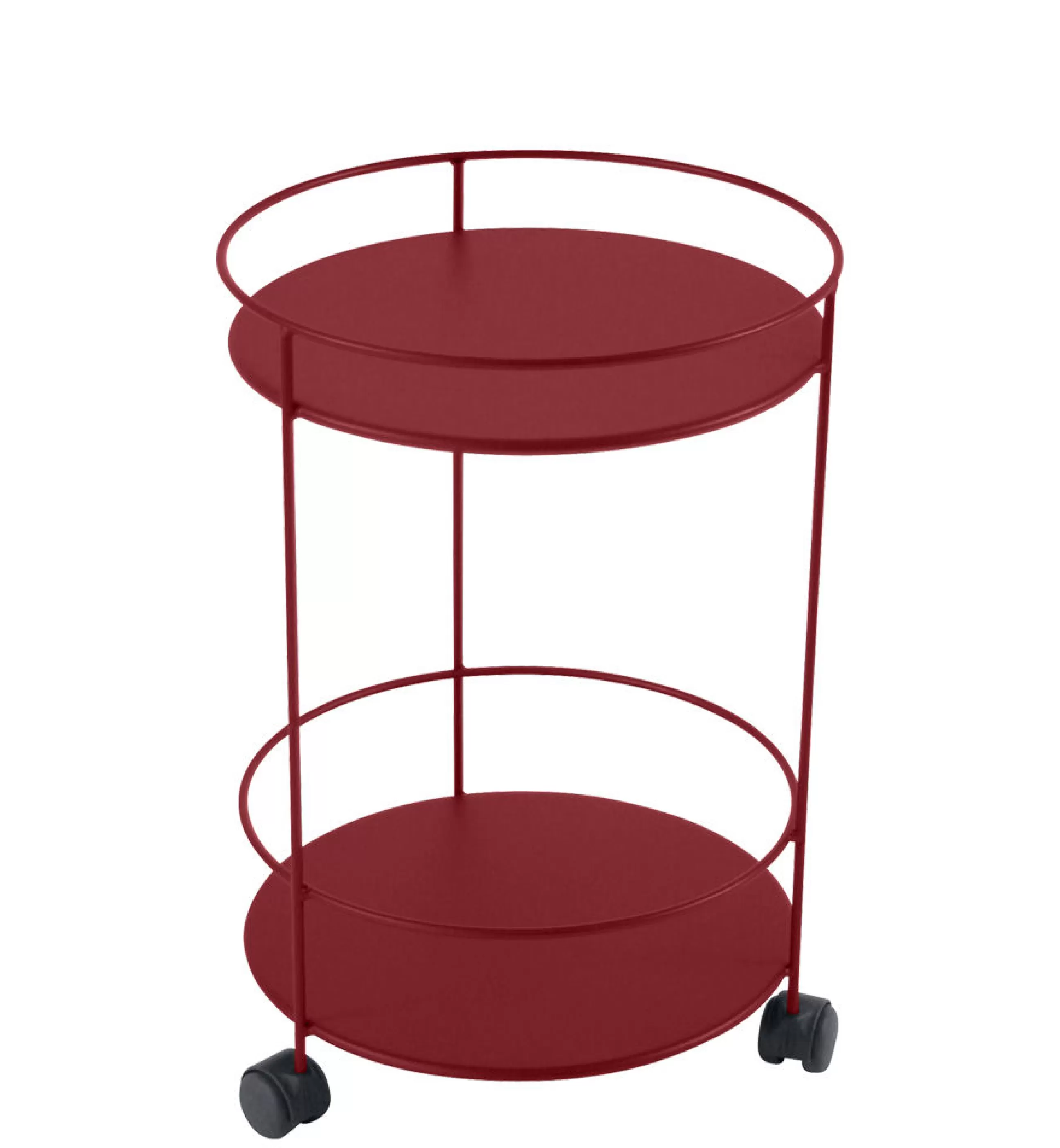 Dessertes D'extérieur>Fermob Chariot Guinguette Metal Rouge /O 40 X H 62 Cm - Plateau Plein - Piment