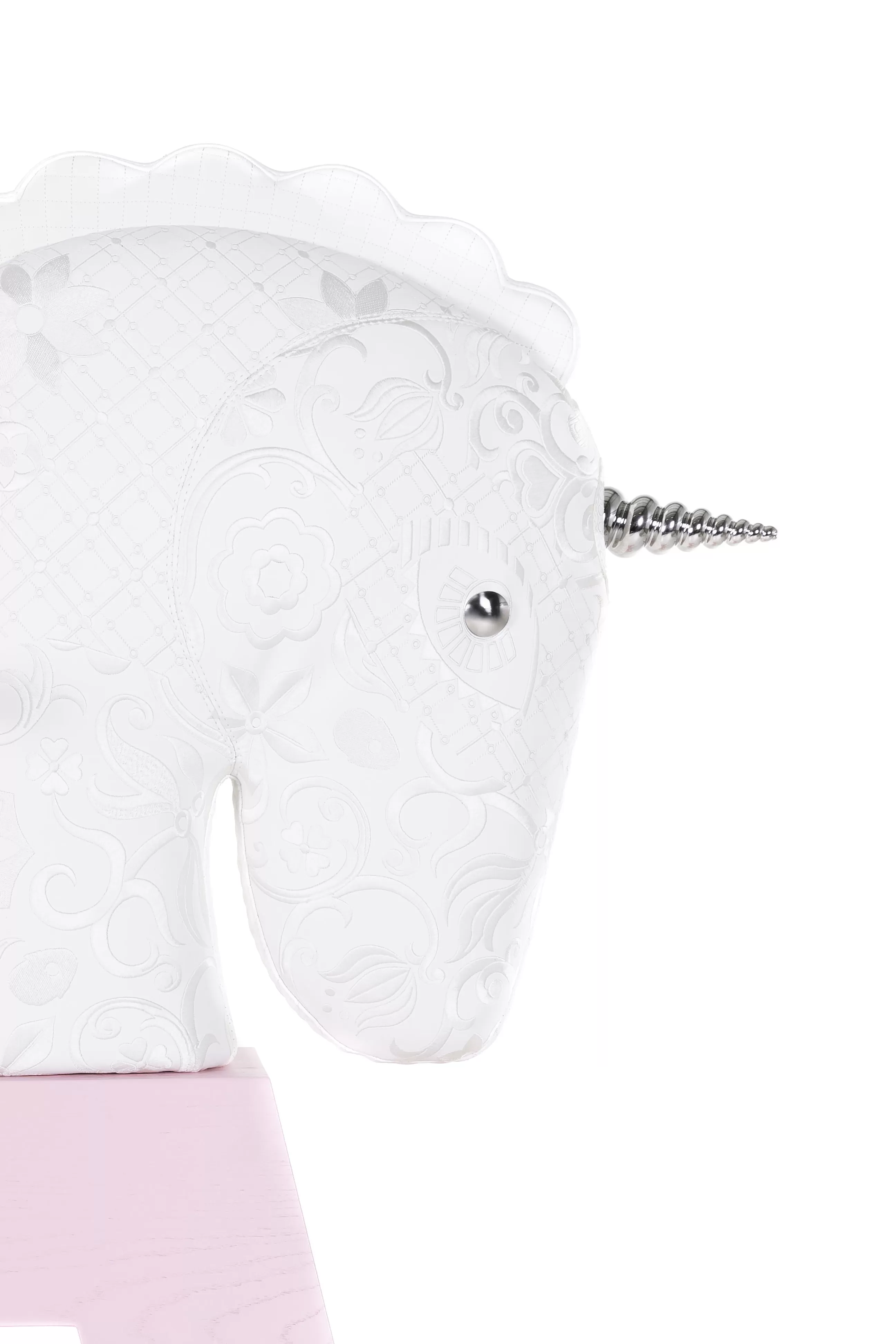 Compléments D'Ameublement>Moooi Cheval A Bascule Arion Pink Cuir Bois/ Licorne Geante H 180 Cm - Piece Unique, Signee & Numerotee - 20 Ans Mid - Rose