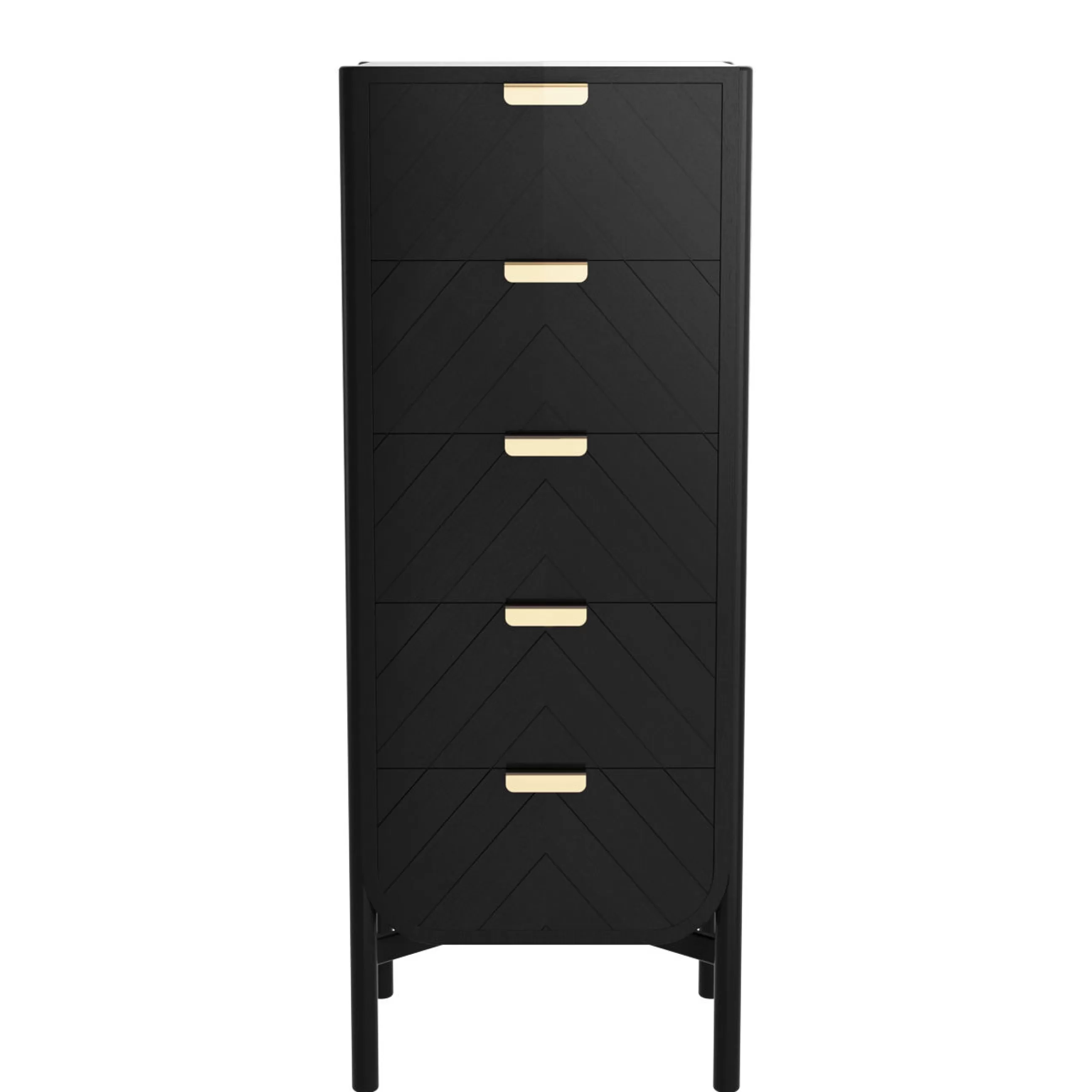 Commodes Buffets Armoires>Harto Chiffonnier Marius Bois/ L 50 X H 130 Cm - Laiton - Noir