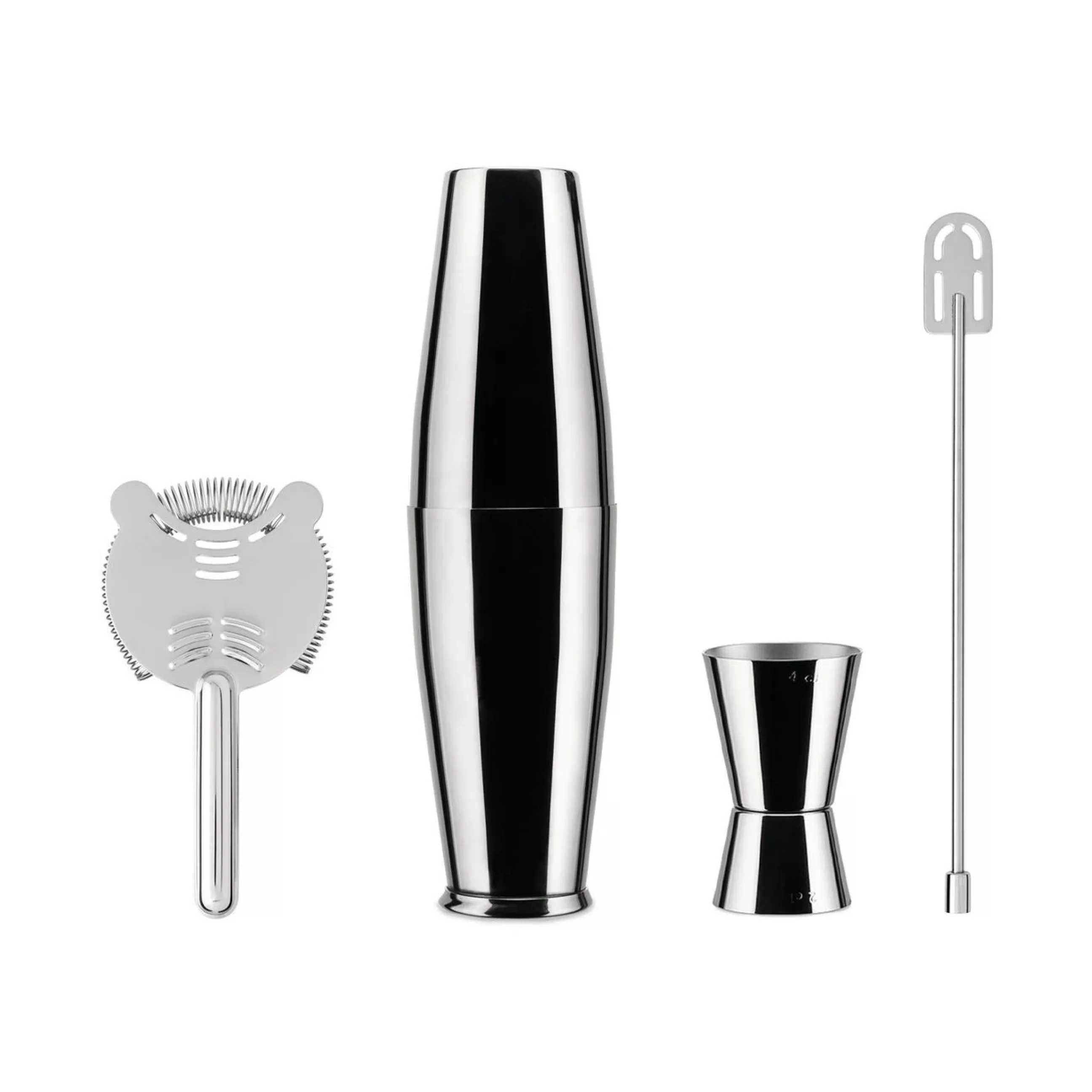 Terrasses Et Balcons>Alessi Coffret Shaker Lunar Eclipse Metal / By Ettore Sottsass - Set 4 Pieces - Acier