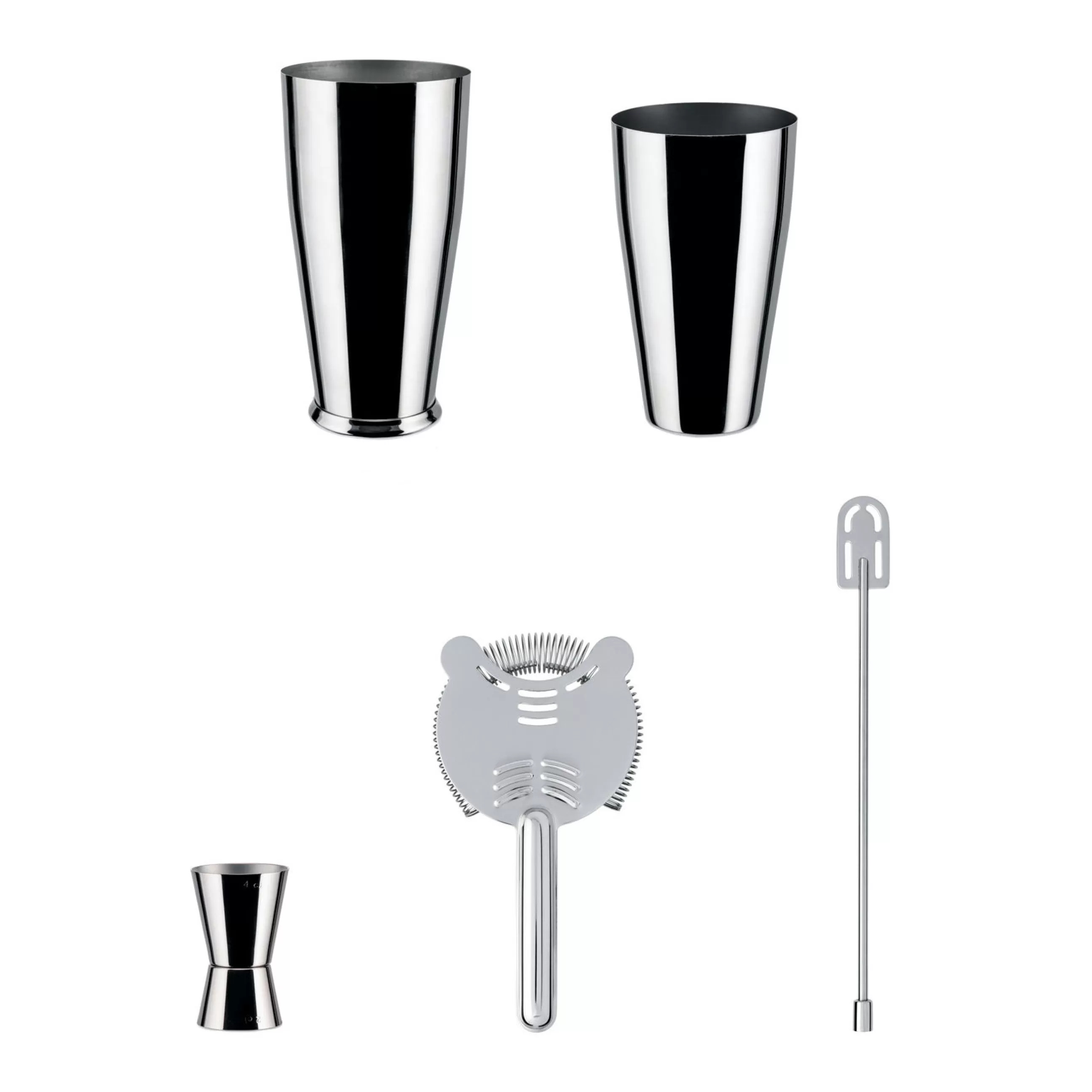 Terrasses Et Balcons>Alessi Coffret Shaker Lunar Eclipse Metal / By Ettore Sottsass - Set 4 Pieces - Acier