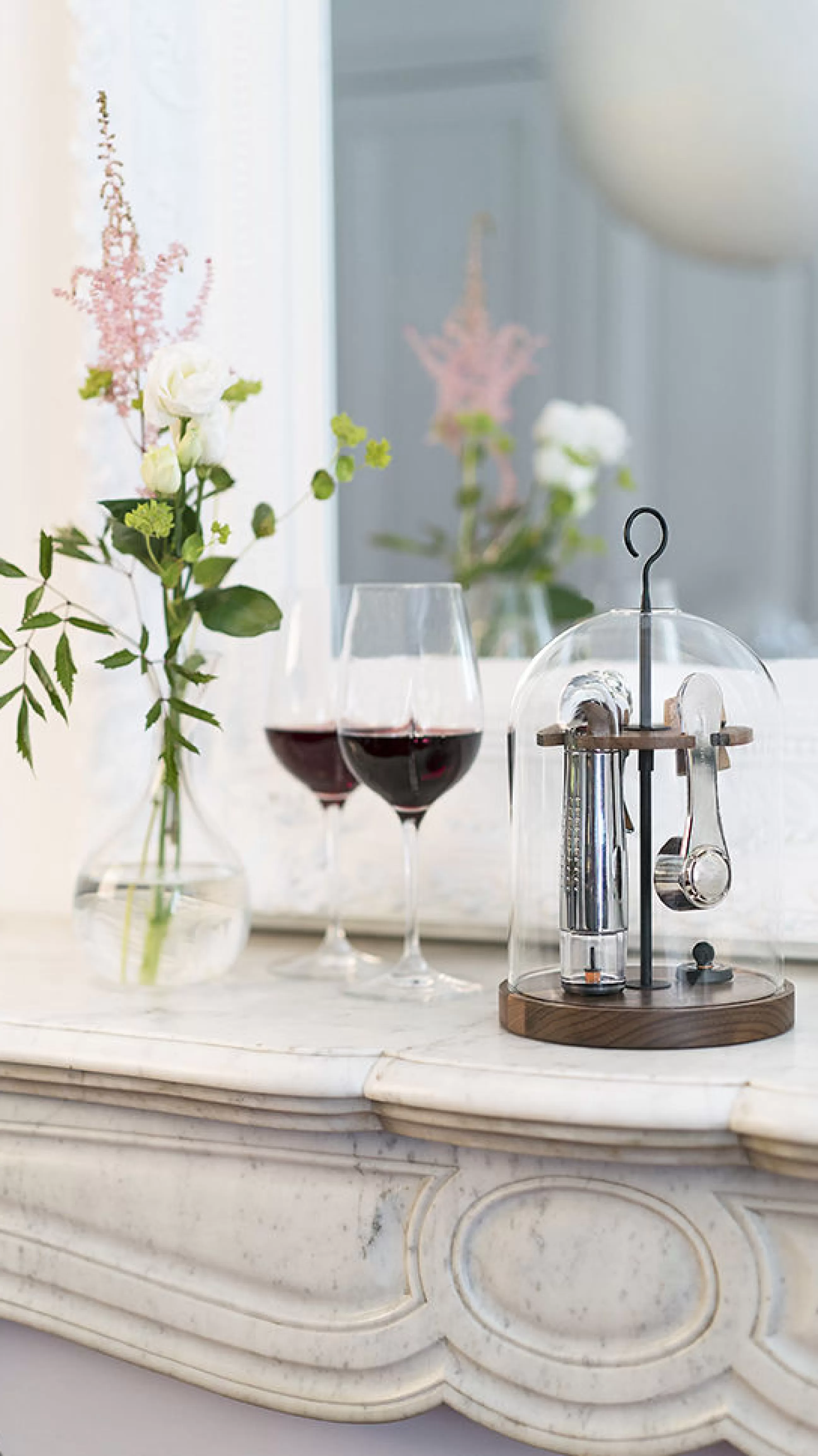 Autour Du Vin>L'Atelier du Vin Coffret Sommelier Le Globe Metal Verre Bois Naturel / 6 Pieces - Cloche En Verre - Noyer - Transparent
