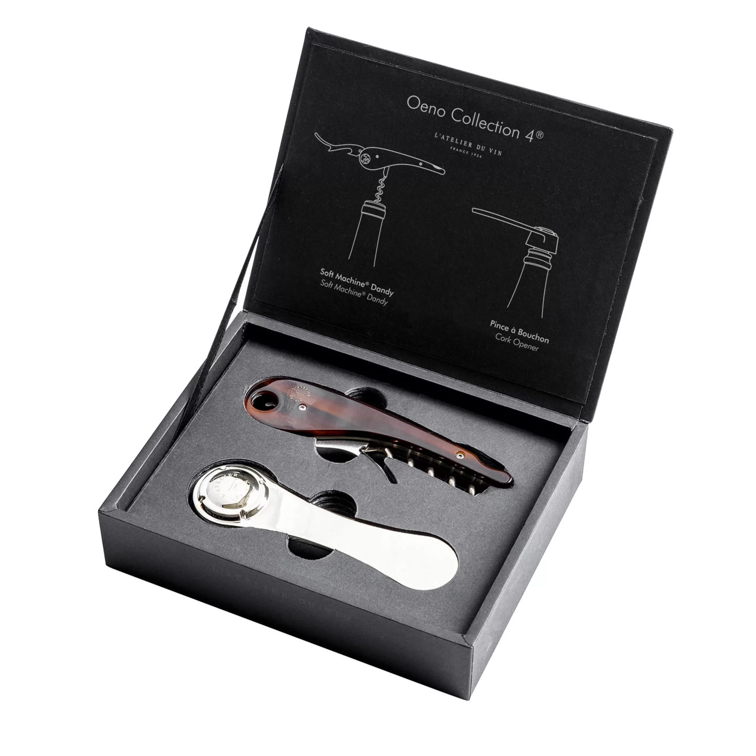 Autour Du Vin>L'Atelier du Vin Coffret Sommelier Oeno Collection 4 Metal Marron / Tire Bouchon + Pince A Bouchon Champagne - Acier - Marron
