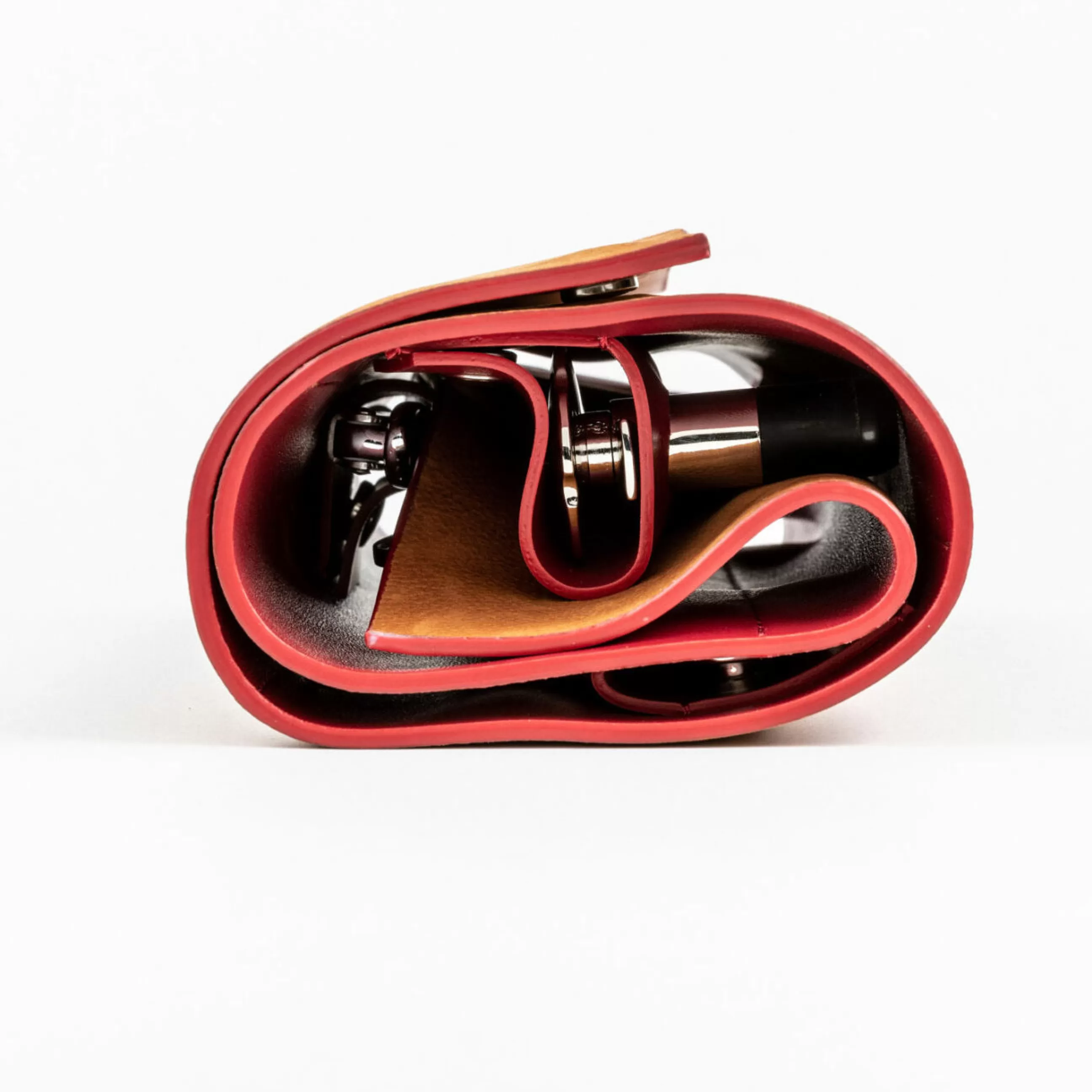 Autour Du Vin>L'Atelier du Vin Coffret Sommelier Oeno Collection Nomad Metal Cuir Rouge Marron / 6 Accessoires Dans Etui Cuir - Acier - Fauve - Rouge