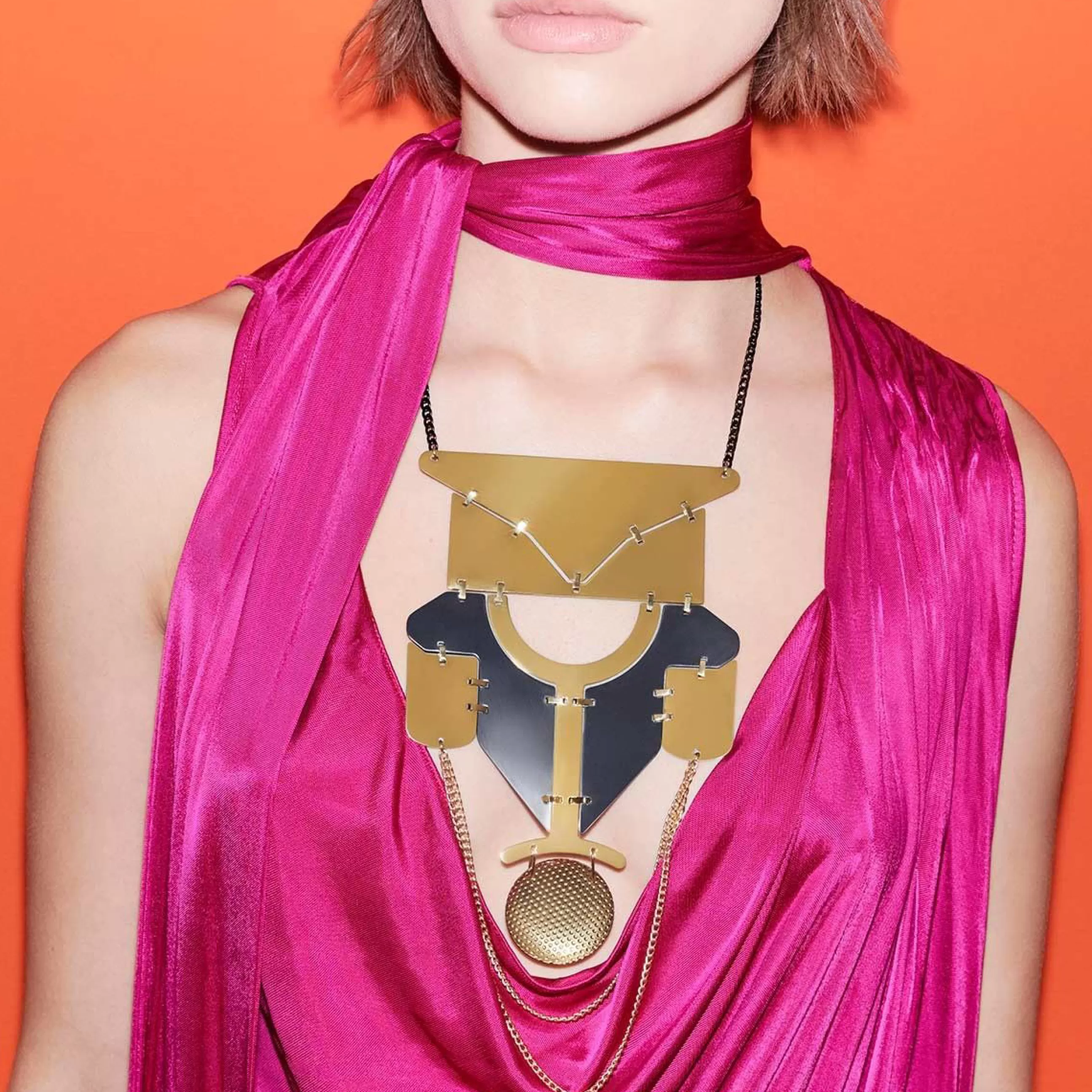 Bijoux Porte Cles>Alessi Collier Venusia - Lorica Noir Or Metal / Edition Limitee Numerotee - Noir - Or