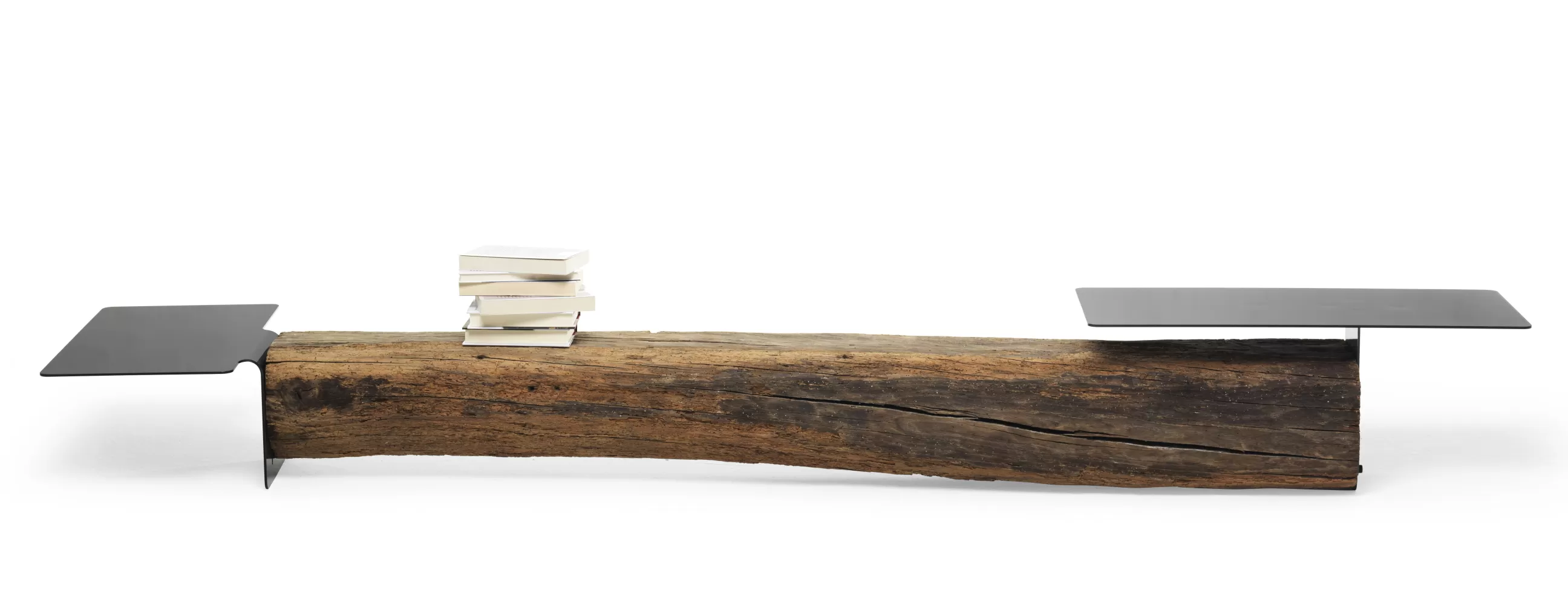 Consoles>Mogg Console Basse Beam Noir Bois Naturel / L 220 Cm - Bois Naturel - Noir