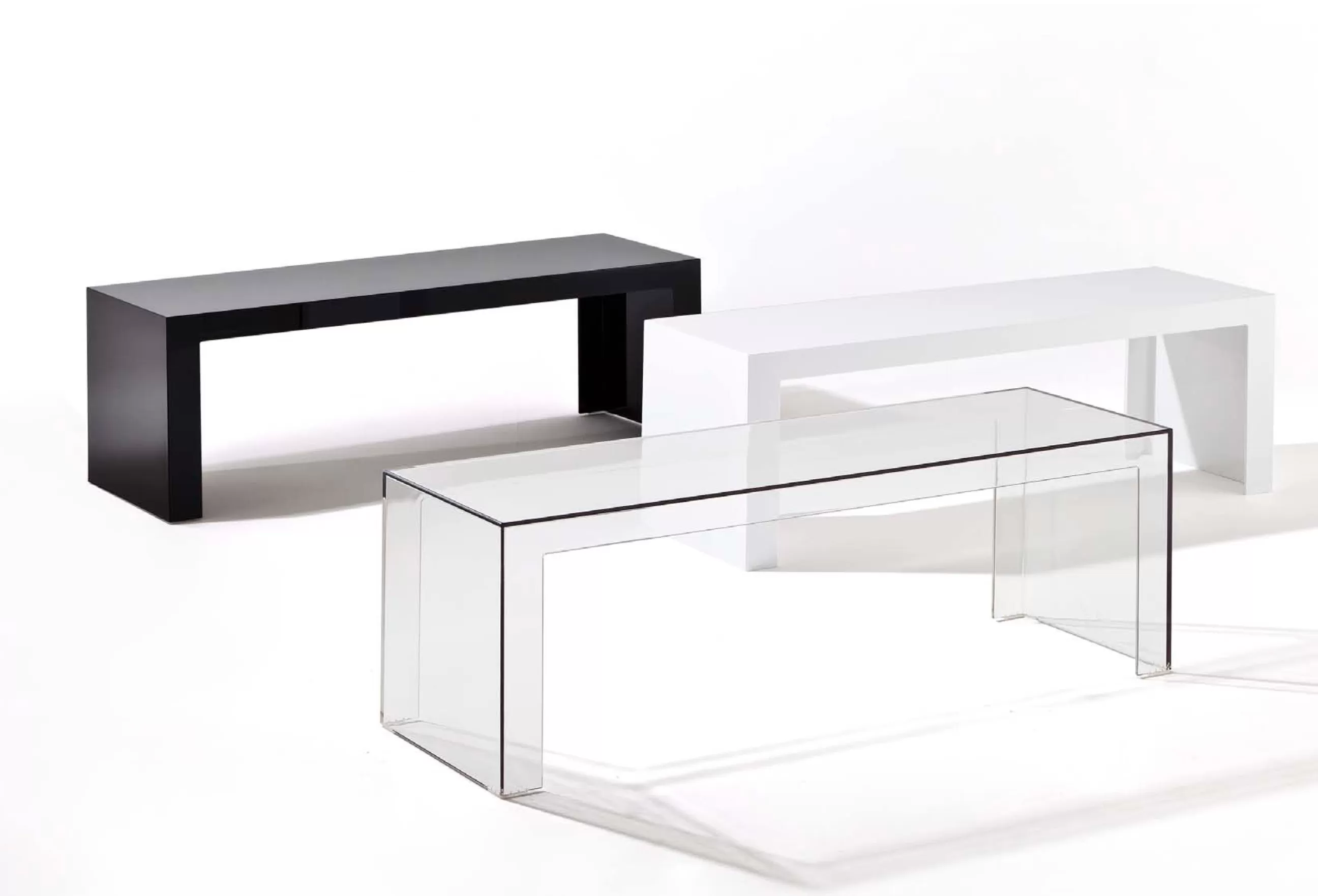 Consoles>Kartell Console Basse Invisibles Side Plastique Transparent / L 120 X H 40 Cm - Cristal