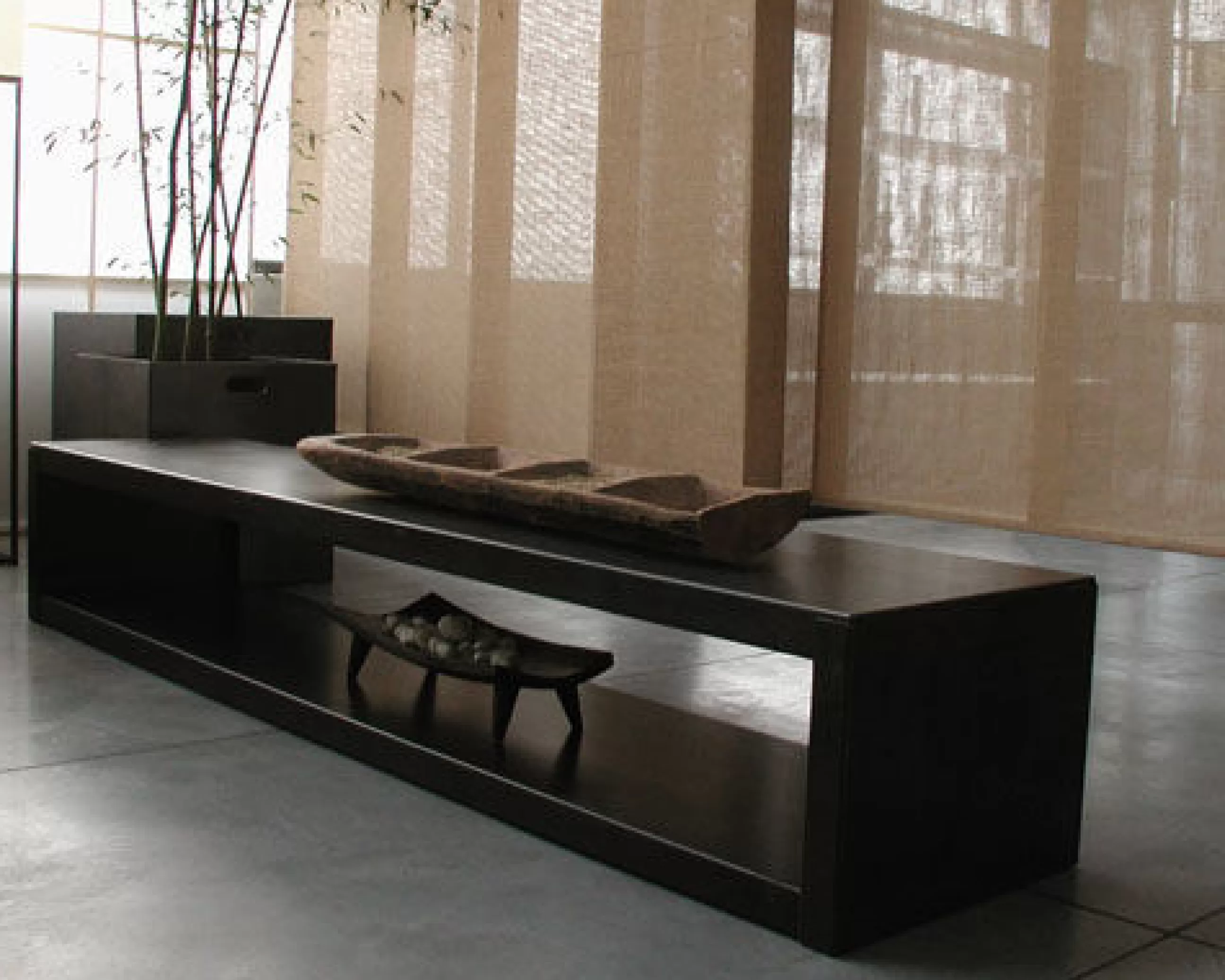 Consoles>Zeus Console Basse Low Rack Metal / 210 X 45 X H 35 Cm - Noir