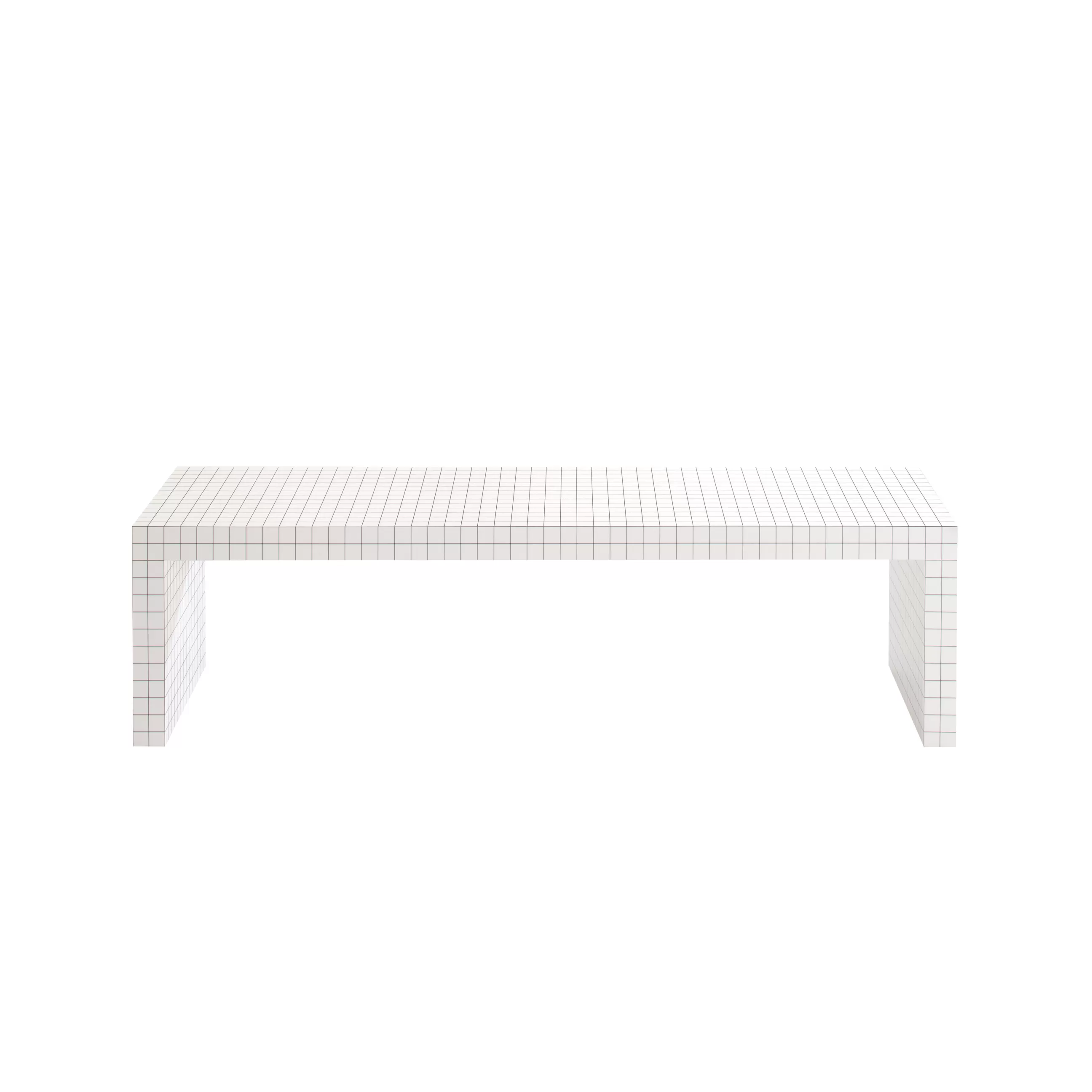 Consoles>Zanotta Console Basse Quaderna Plastique Blanc / L 150 X H 39 Cm - Superstudio, 1972 - Blanc - Noir