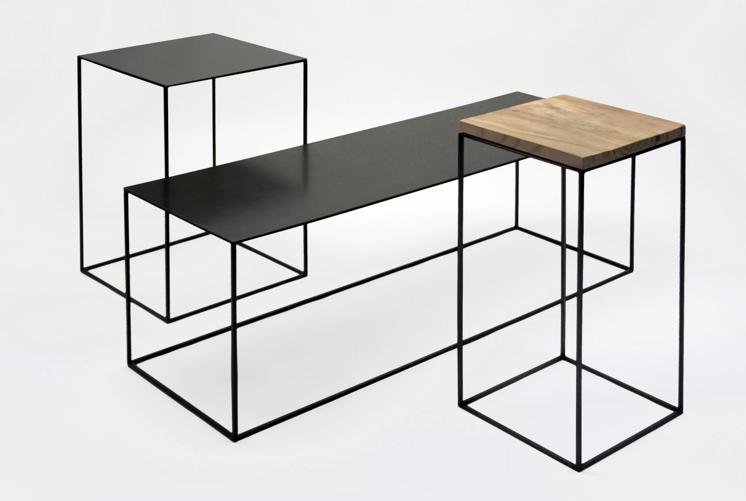 Consoles>Zeus Console Basse Slim Irony Metal Noir / 124 X 31 X H 64 Cm - Noir Cuivre