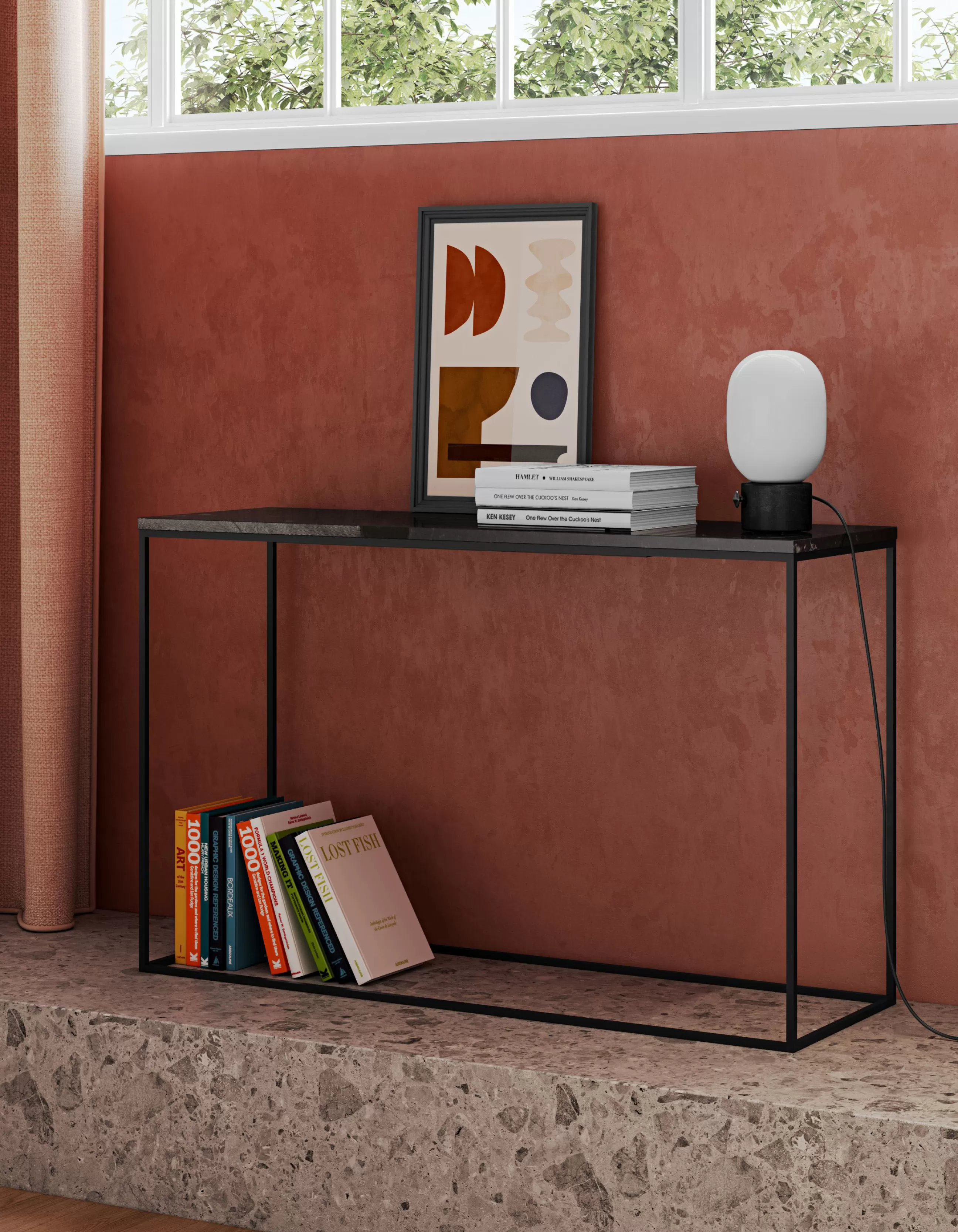 Consoles>POP UP HOME Console Marble Pierre / Marbre - L 120 X H 76 Cm - Noir