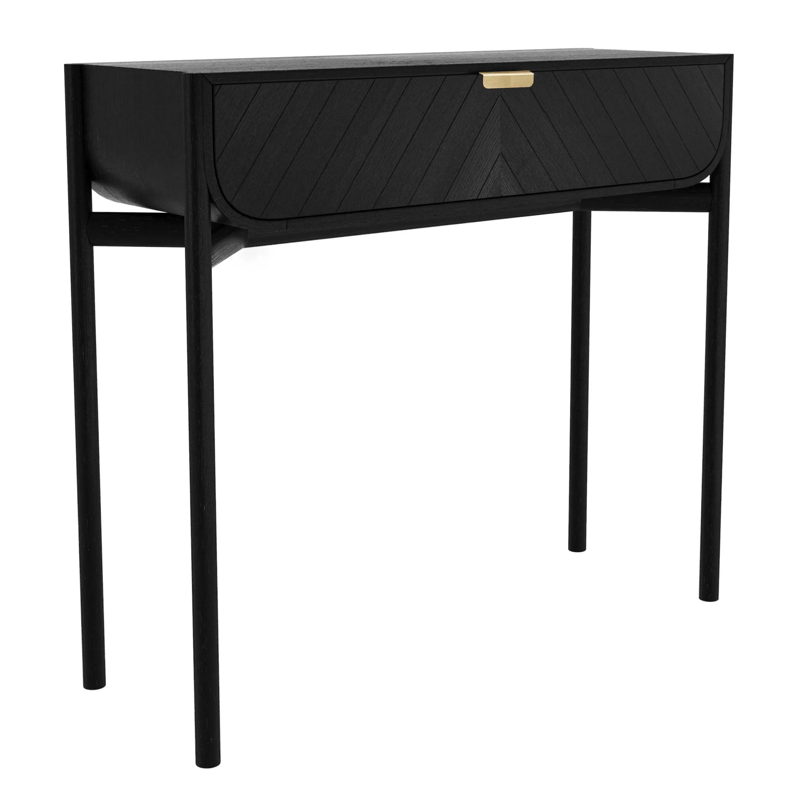 Consoles>Harto Console Marius Bois/ Avec Tiroir - L 100 Cm - Laiton - Noir