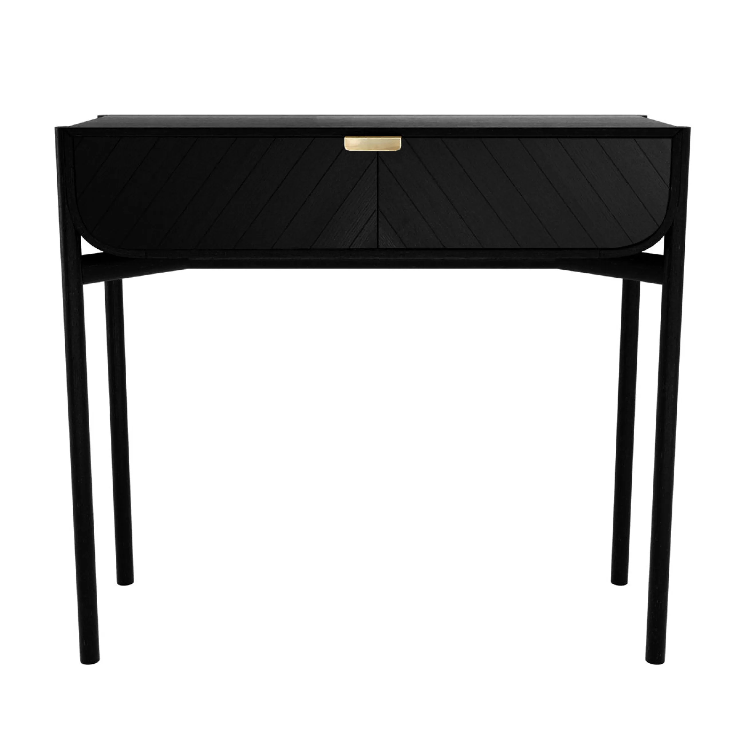 Consoles>Harto Console Marius Bois/ Avec Tiroir - L 100 Cm - Laiton - Noir