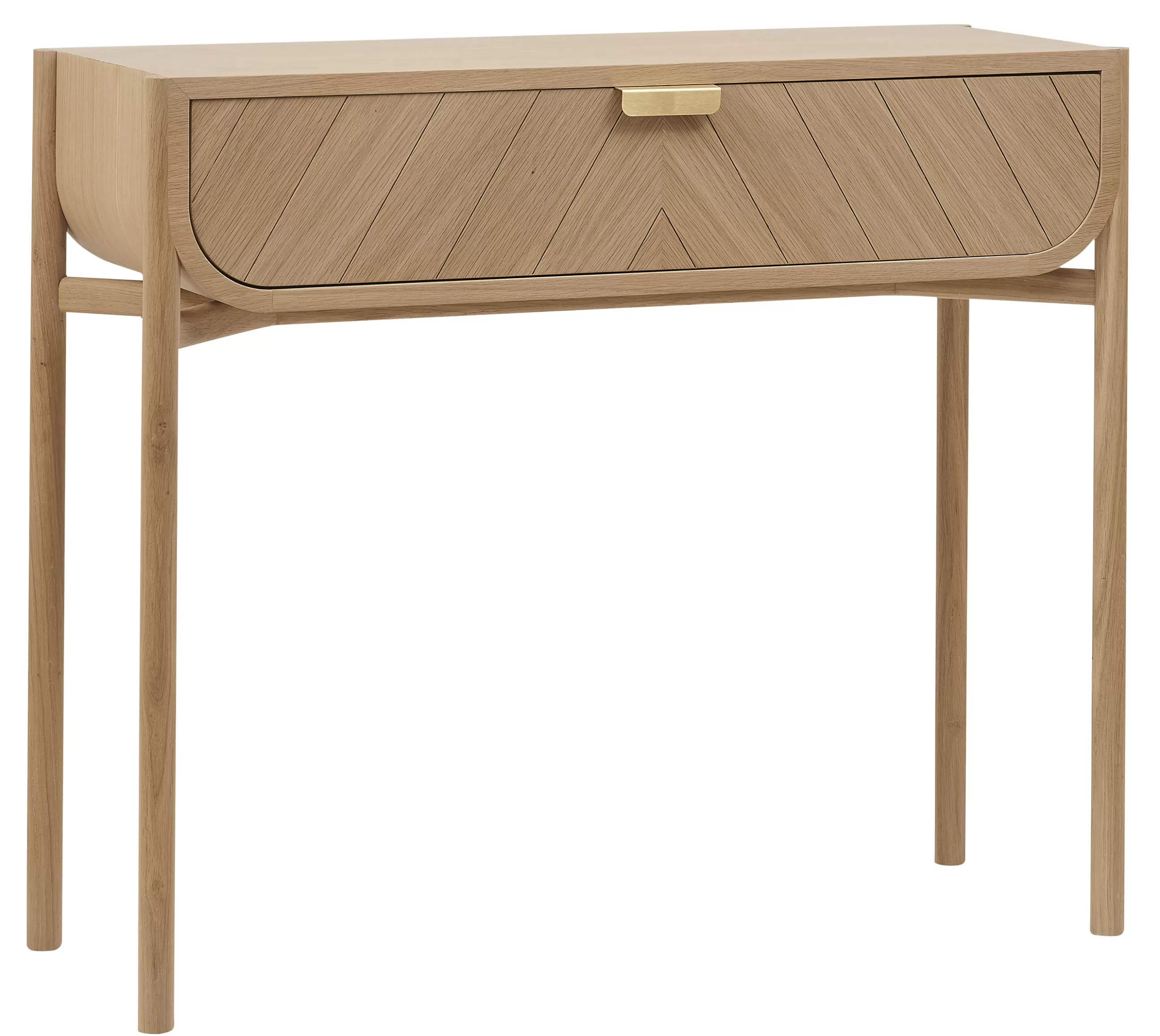 Consoles>Harto Console Marius Bois Naturel / Avec Tiroir - L 100 Cm - Chene Naturel - Laiton
