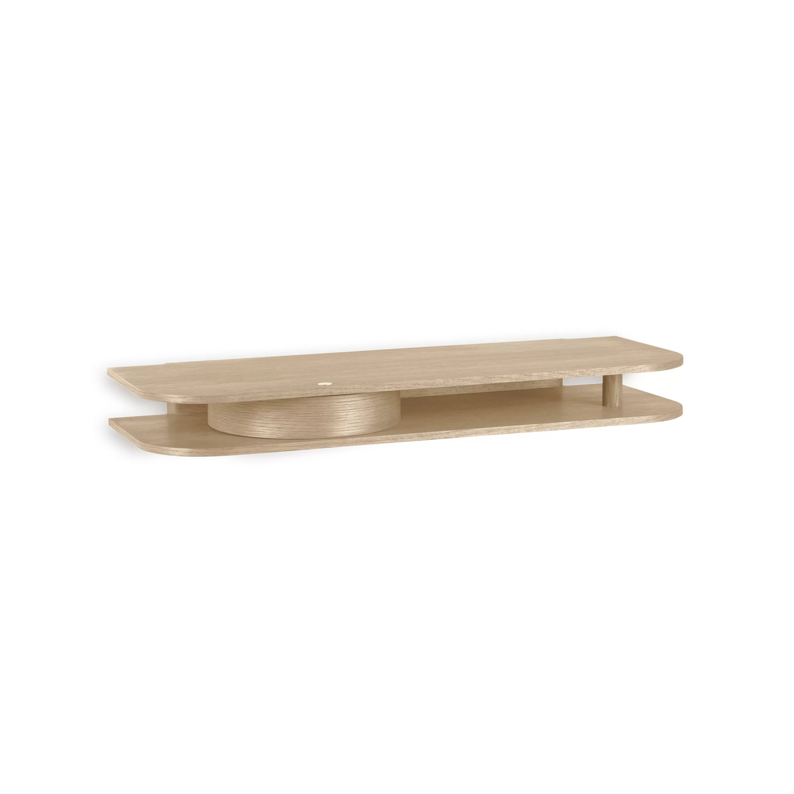 Consoles>Northern Console Murale Valet Bois Naturel / Bureau - Tiroir Rond / L 92 X Prof. 35 Cm - Chene Clair