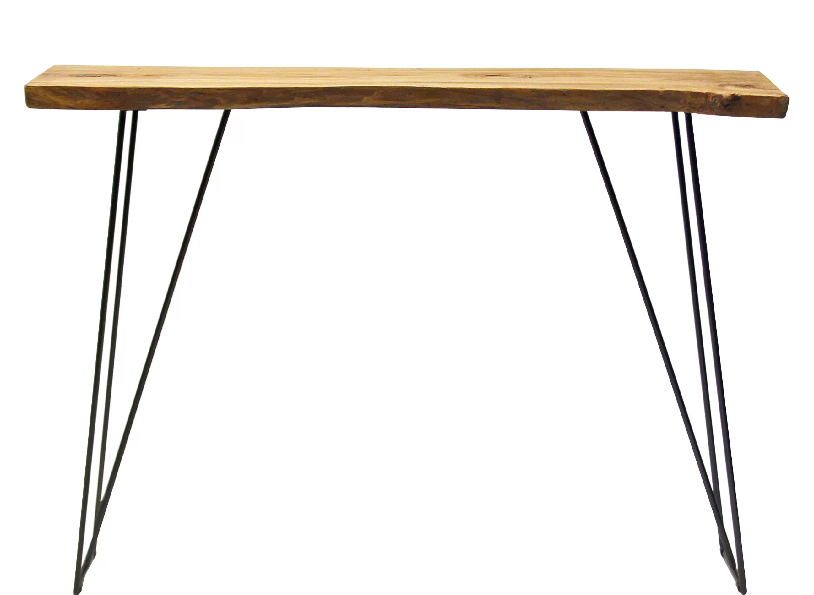 Consoles>Zeus Console Old Times Metal Noir Bois Naturel / L 135 Cm - Bois Naturel - Noir