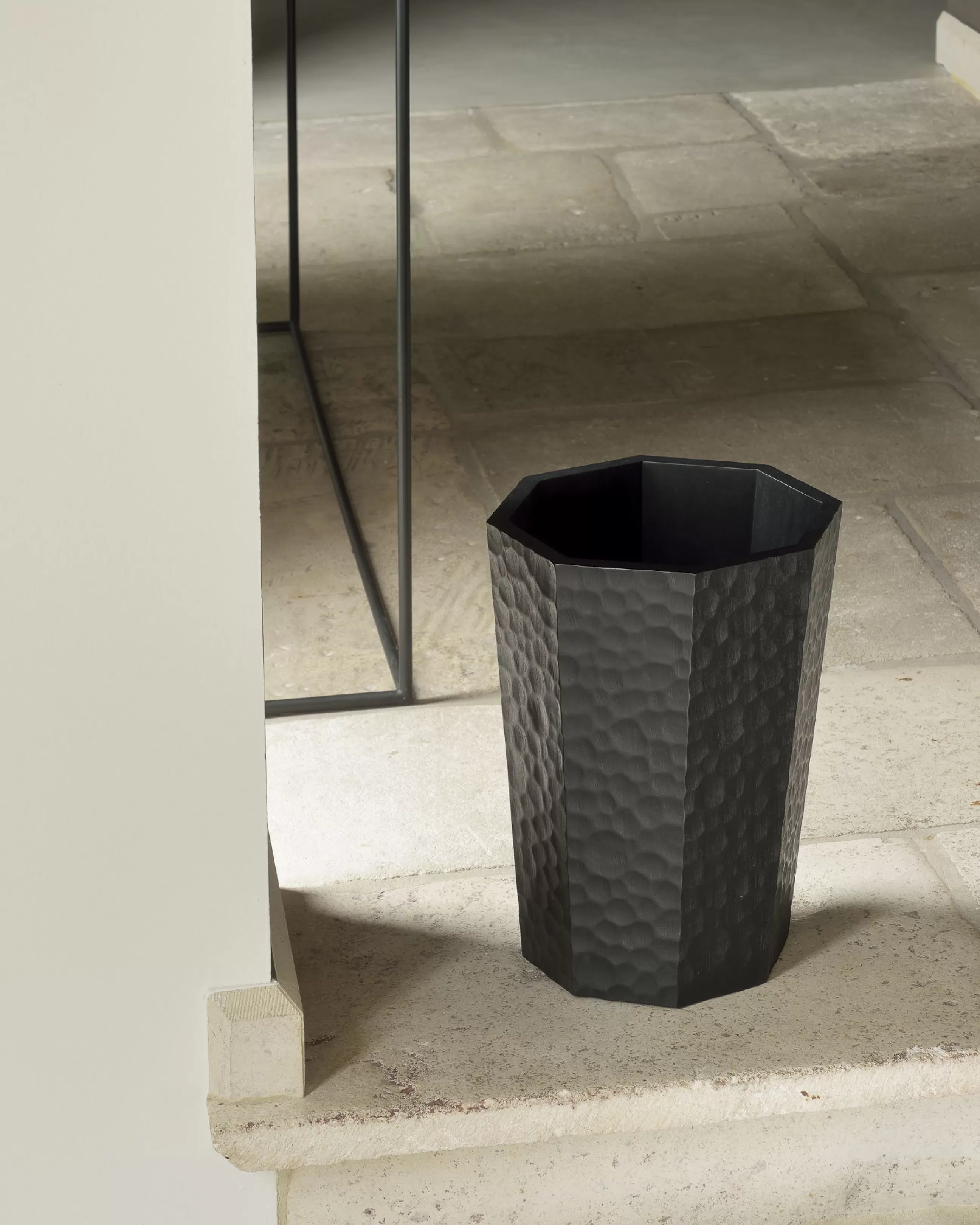 Accessoires Bureau>Ethnicraft Corbeille A Papier Chopped Bois / Acajou - O 28 X H 35 Cm - Noir