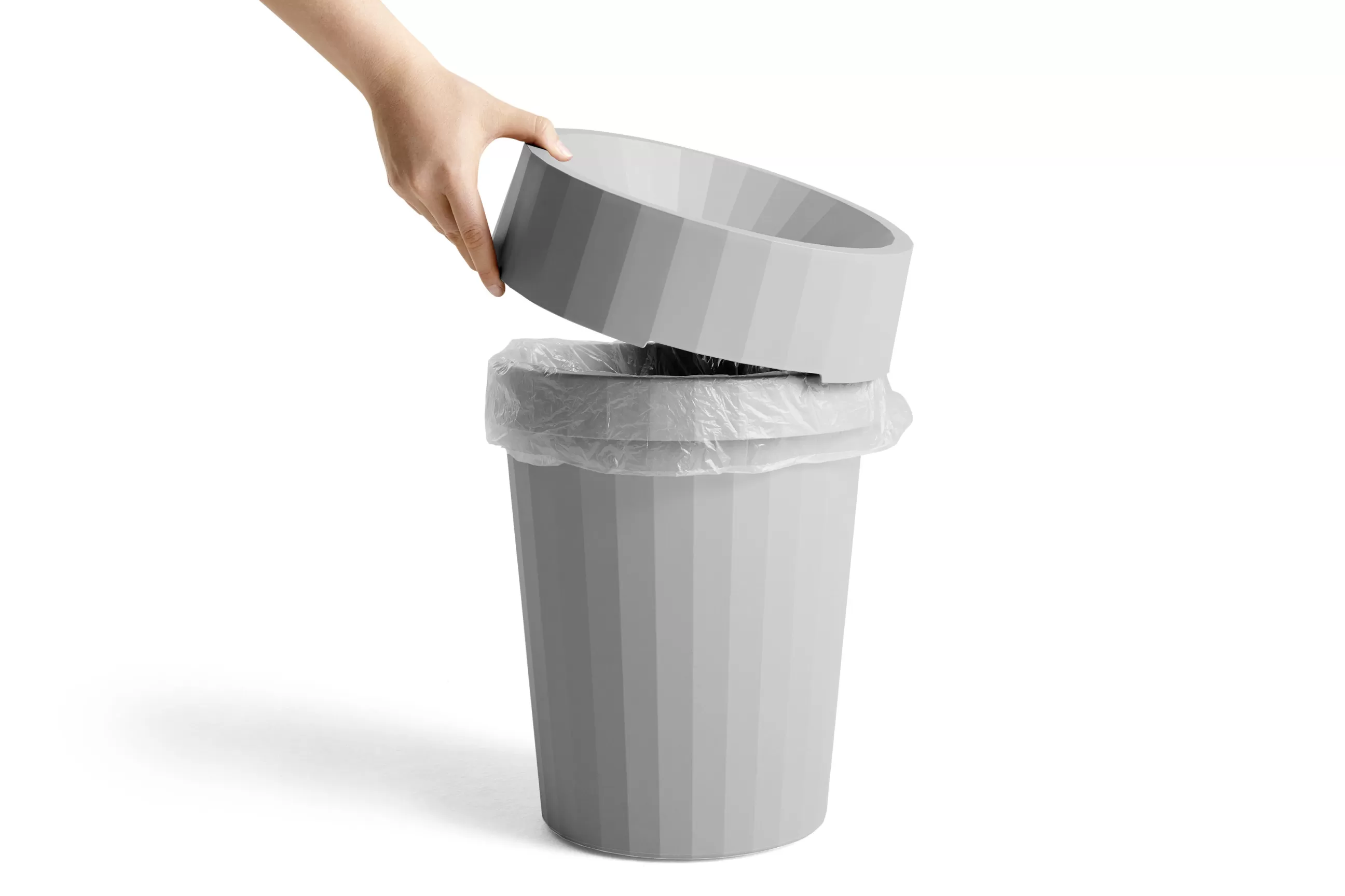 Accessoires Bureau>Hay Corbeille A Papier Shade Plastique/ O 30 X H 37 Cm - Gris