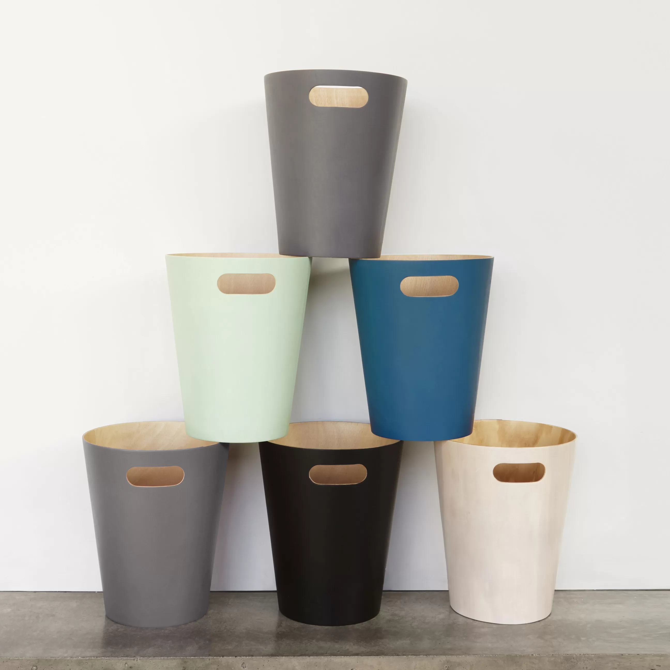 Accessoires Bureau>Umbra Corbeille A Papier Woodrowbois Naturel / Panier En Bois - O 23 X H 28 Cm - Bois Naturel - Gris