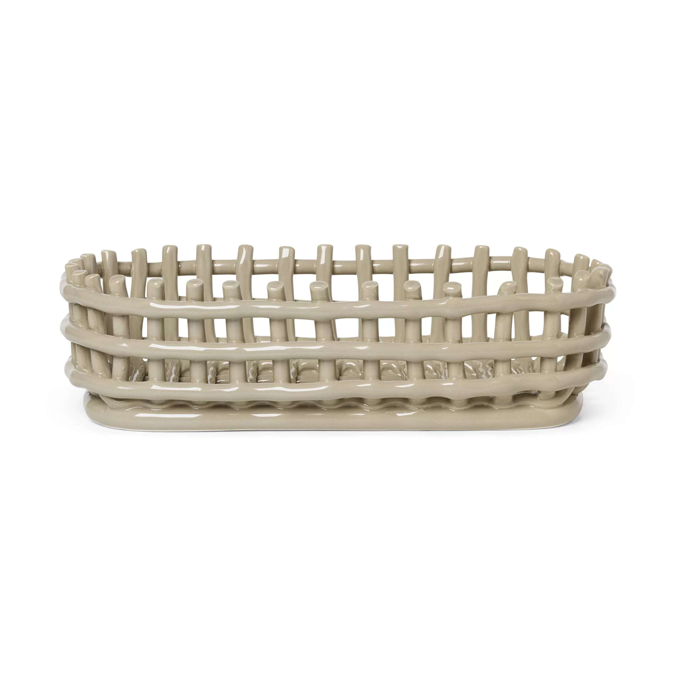 Corbeilles Centres De Table>Ferm Living Corbeille Ceramic Ceramique Beige / Ovale - 30 X 15 Cm / Fait Main - Beige Cachemire