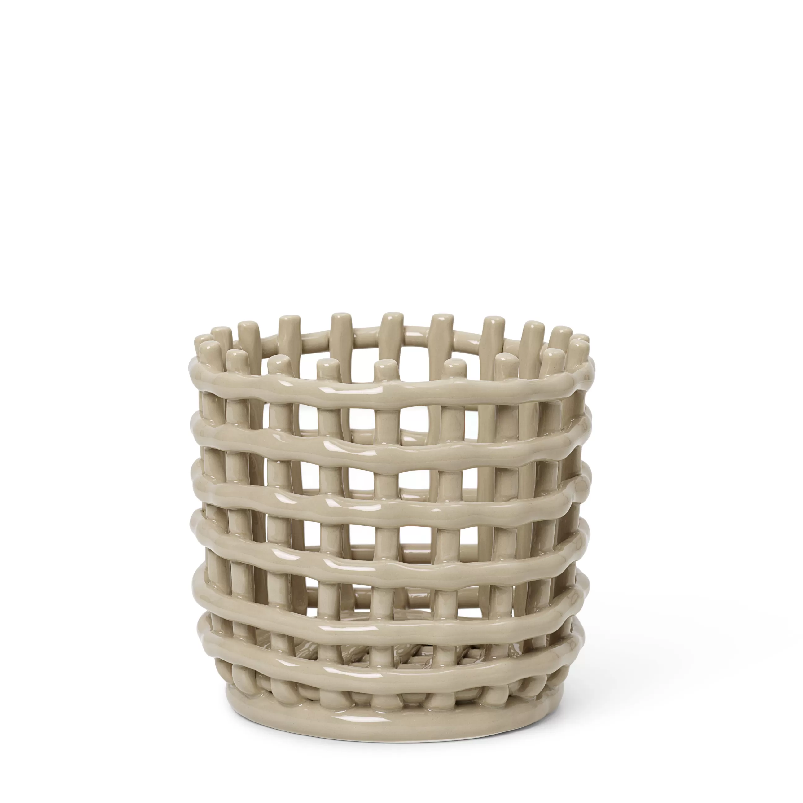 Corbeilles Centres De Table>Ferm Living Corbeille Ceramic Small Ceramique Beige / O 16 X H 14,5 Cm - Fait Main - Beige Cachemire