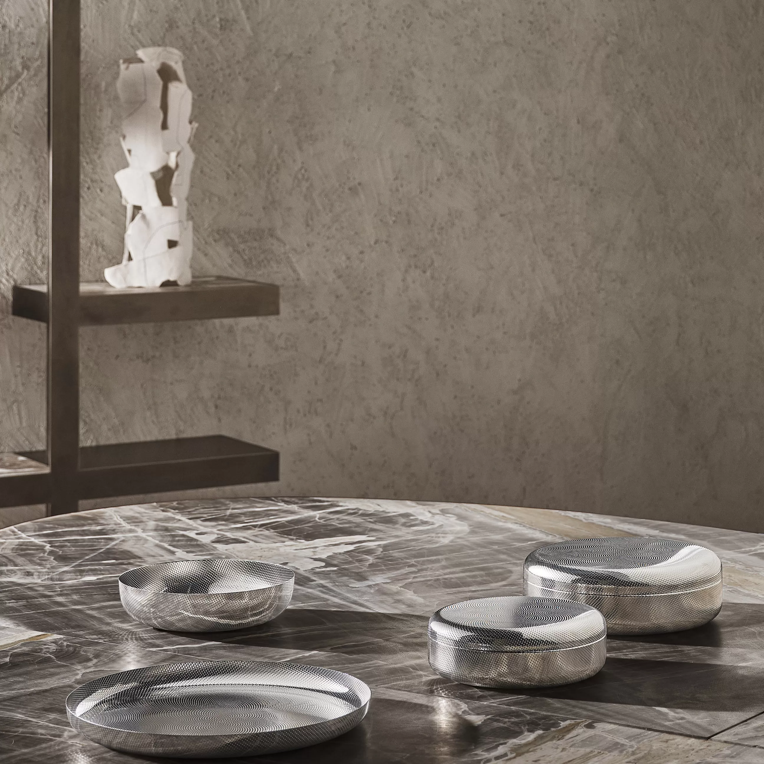 Corbeilles Centres De Table>Alessi Corbeille Eot - Jm17 Metal / - O 24 Cm / Granulation En Relief - Acier