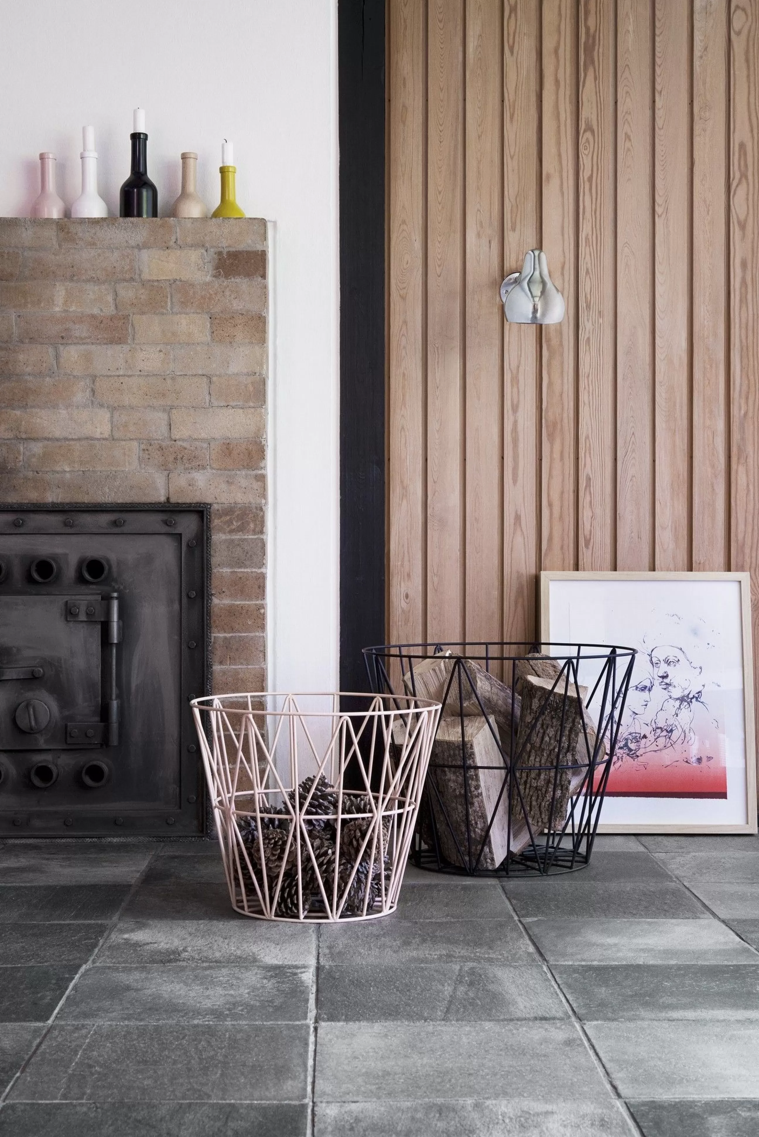 Accessoires Salle De Bains>Ferm Living Corbeille Wire Medium Metal/ O 50 X H 40 Cm - Noir