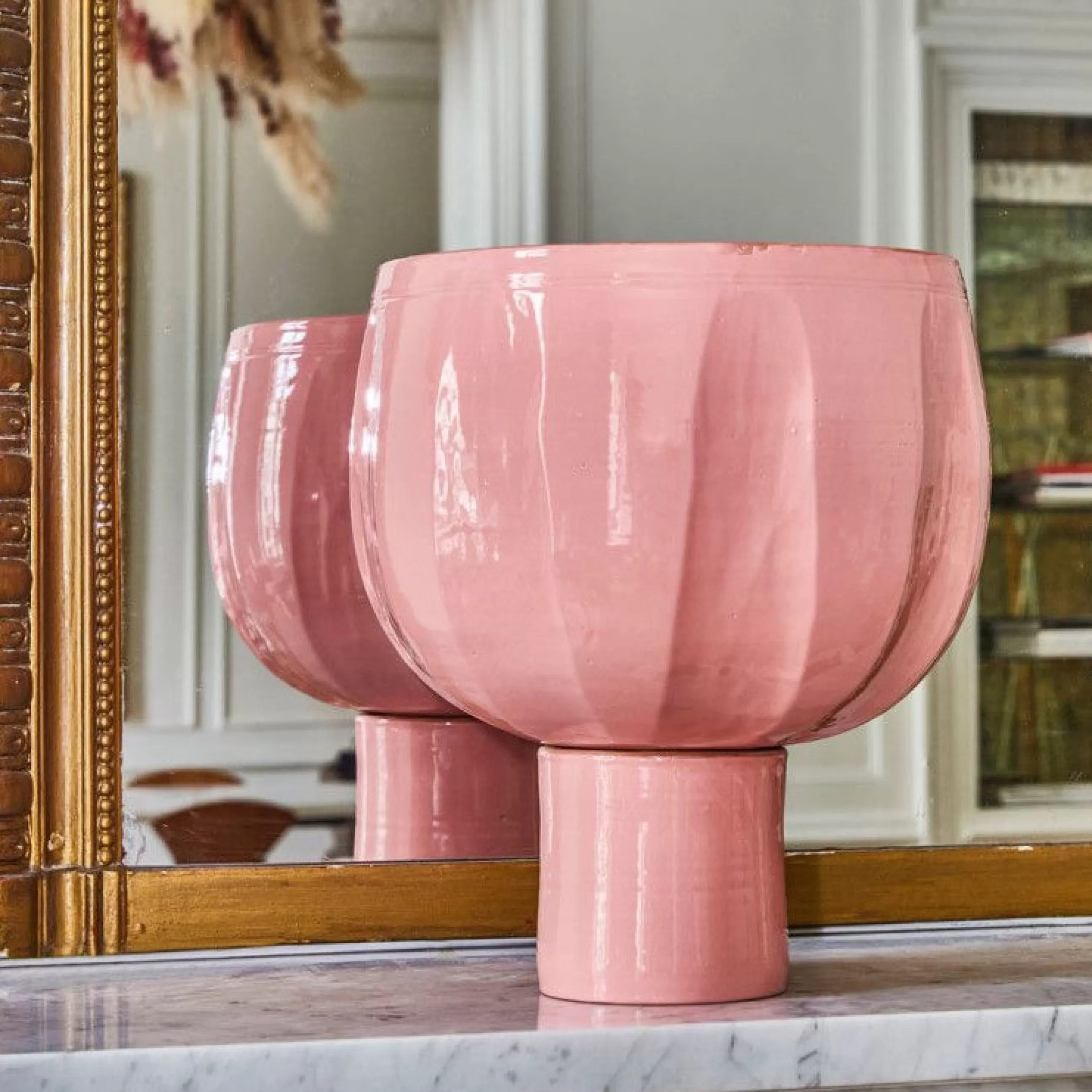 Corbeilles Centres De Table>POPUS EDITIONS Coupe Emy Ceramique/ O 29 X H 31 Cm - Fait Main - Rose
