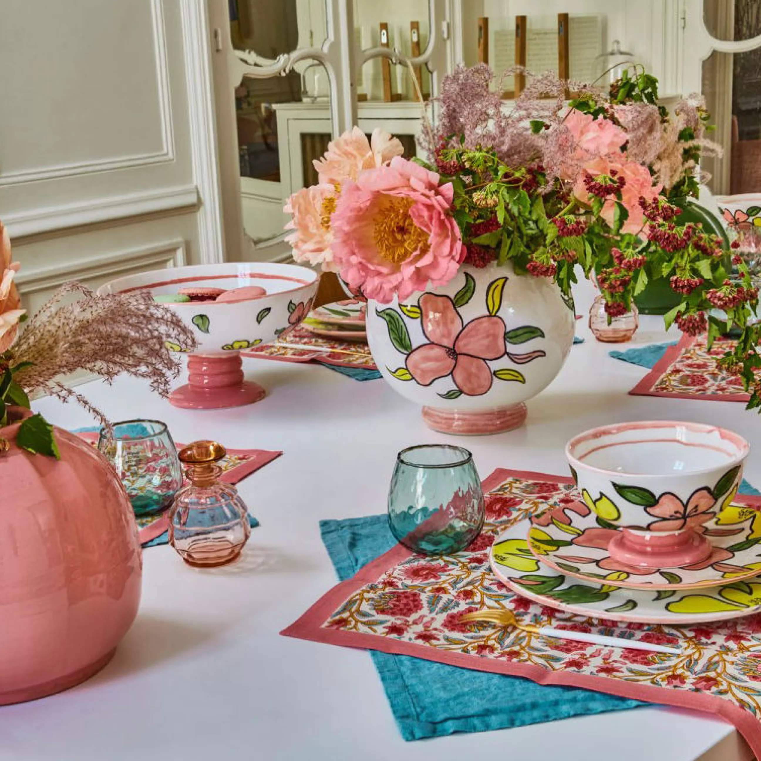 Corbeilles Centres De Table>POPUS EDITIONS Coupe Flower Ceramique/ O 30 X H 16 Cm - Fait Main - Multicolore