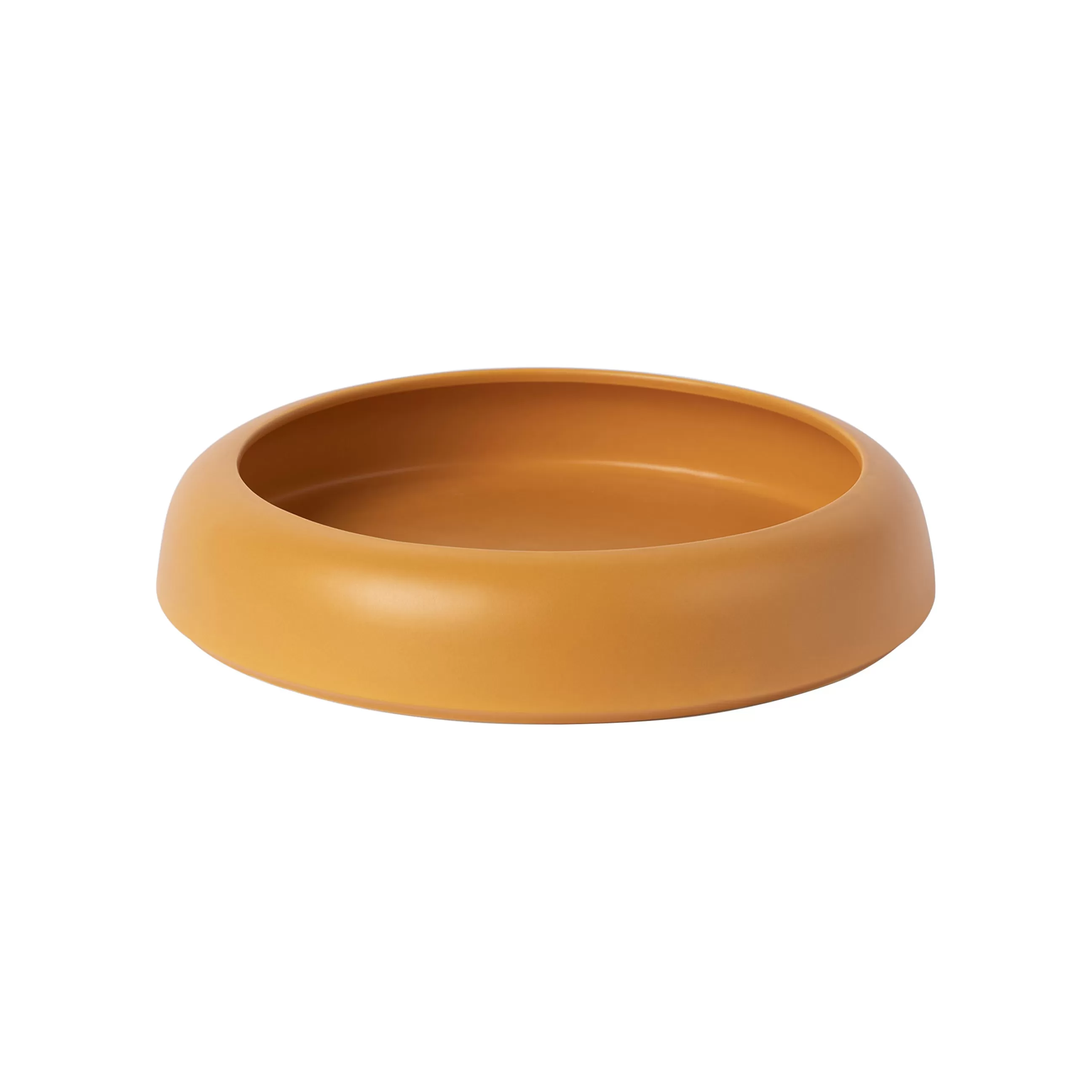 Corbeilles Centres De Table>raawii Coupe Omar 02 Ceramique Jaune / Plat - Large / O 30,8 X H 6,3 Cm - Fait Main - Moutarde