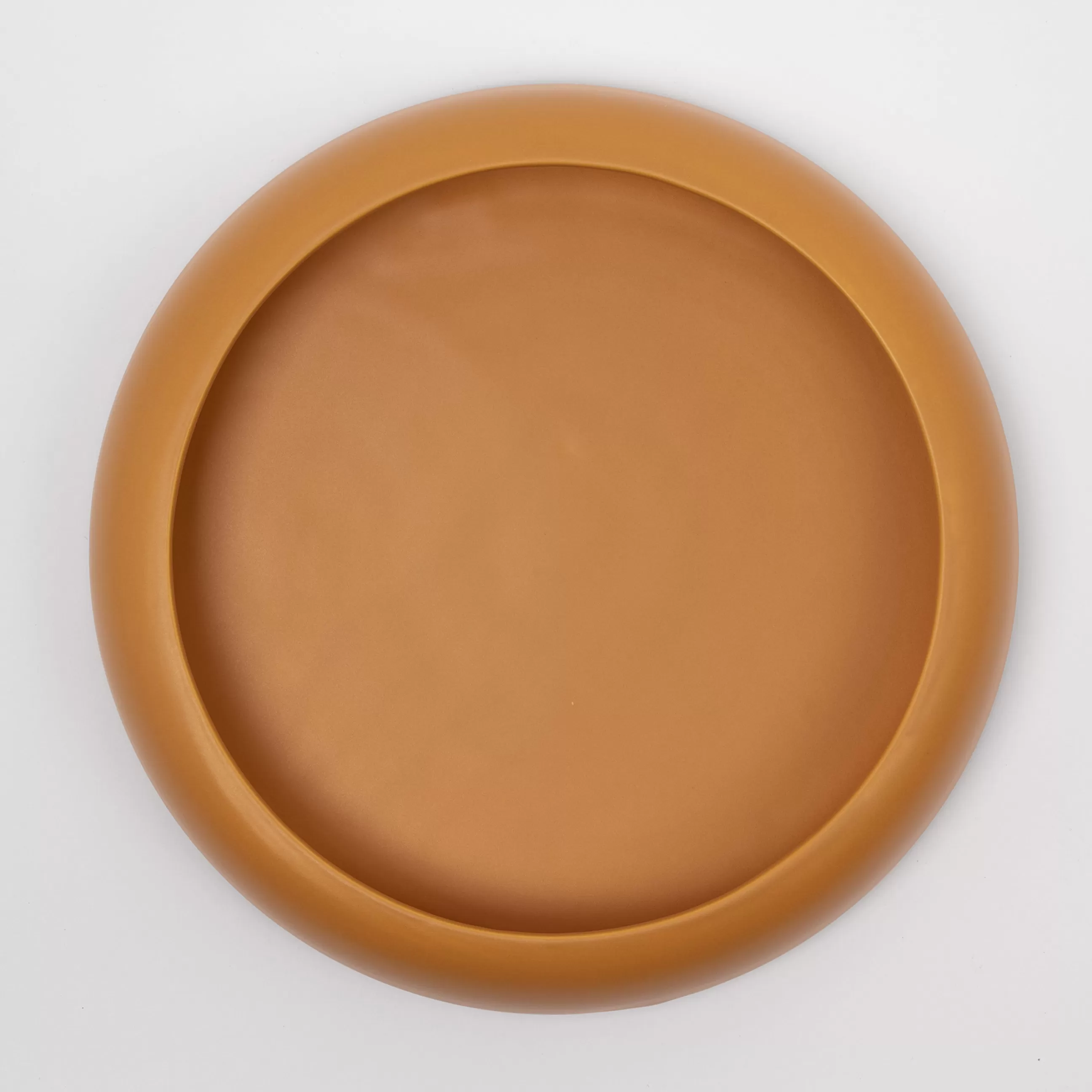 Corbeilles Centres De Table>raawii Coupe Omar 02 Ceramique Jaune / Plat - Large / O 30,8 X H 6,3 Cm - Fait Main - Moutarde