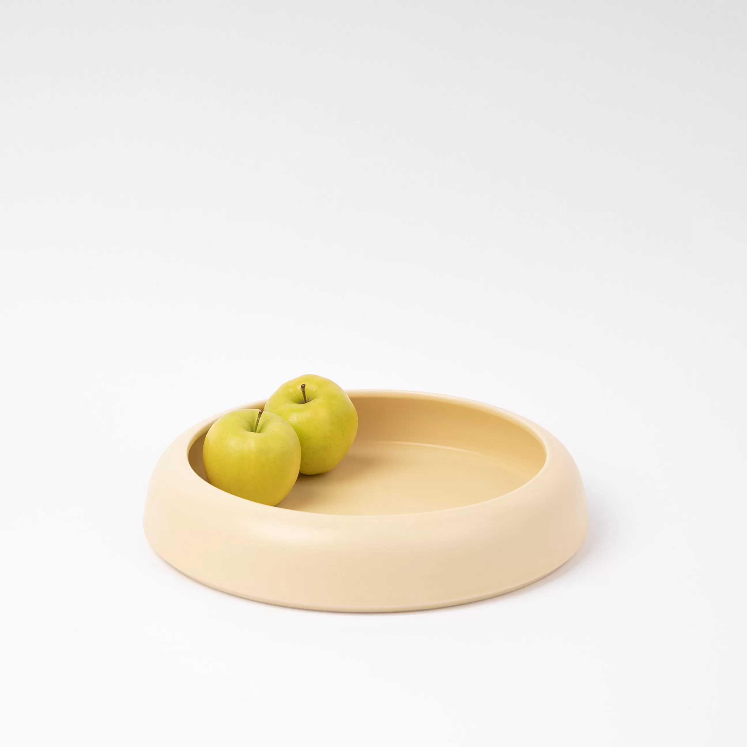 Corbeilles Centres De Table>raawii Coupe Omar 02 Ceramique Jaune / Plat - Large / O 30,8 X H 6,3 Cm - Fait Main - Jaune Doux