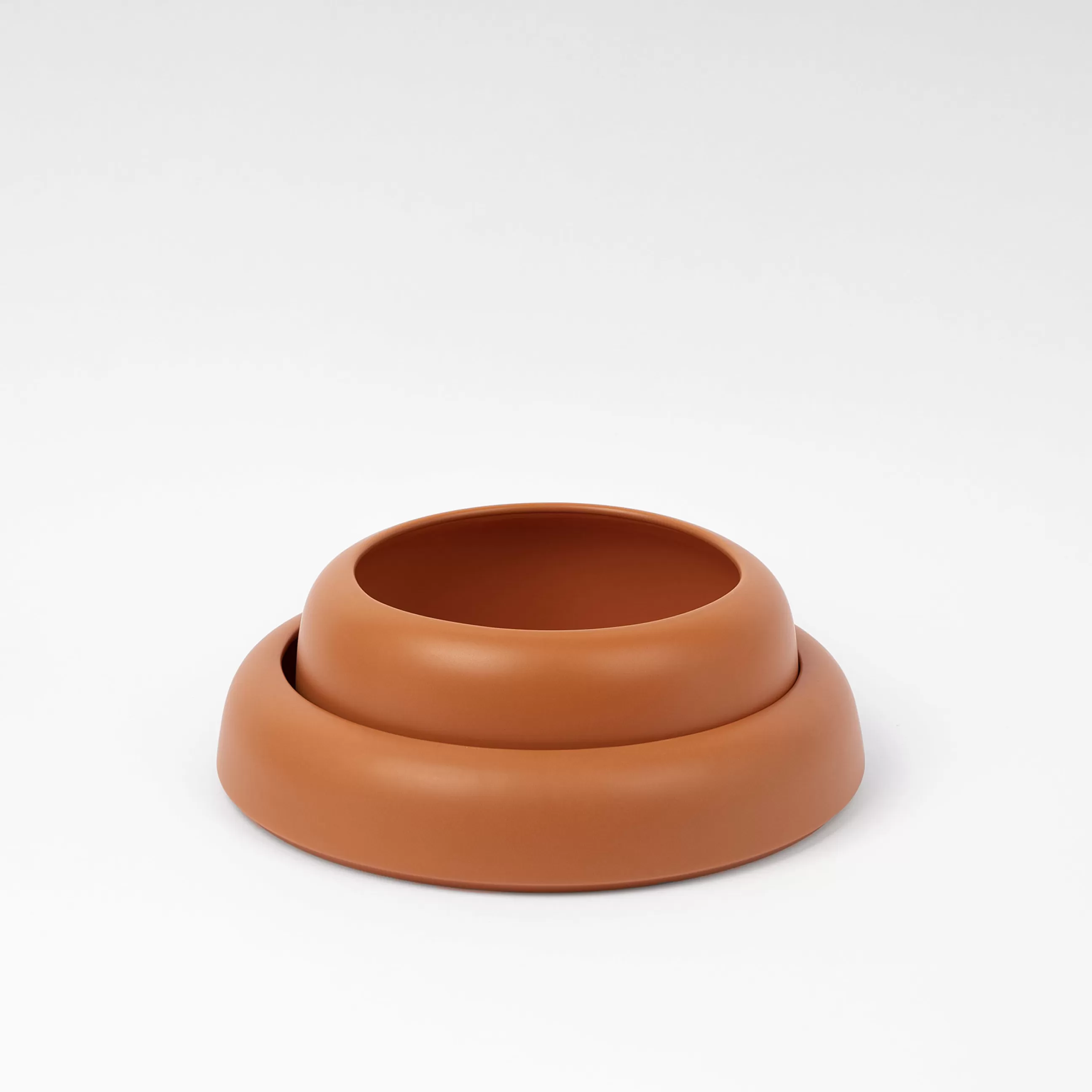 Corbeilles Centres De Table>raawii Coupe Omar 02 Ceramique Orange Marron / Plat - Large / O 30,8 X H 6,3 Cm - Fait Main - Cannelle