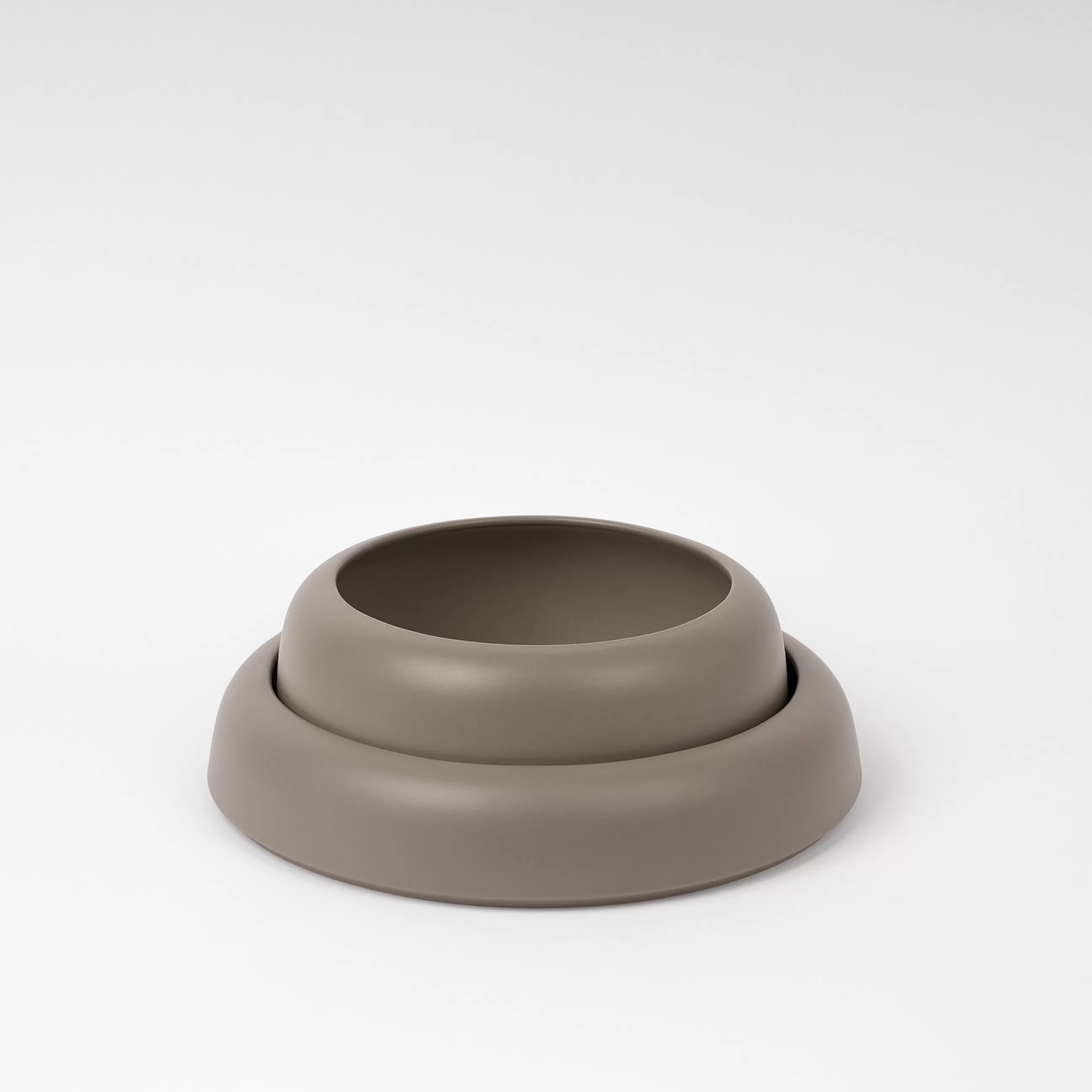 Corbeilles Centres De Table>raawii Coupe Omar 02 Ceramique Vert / Plat - Large / O 30,8 X H 6,3 Cm - Fait Main - Vert Fume