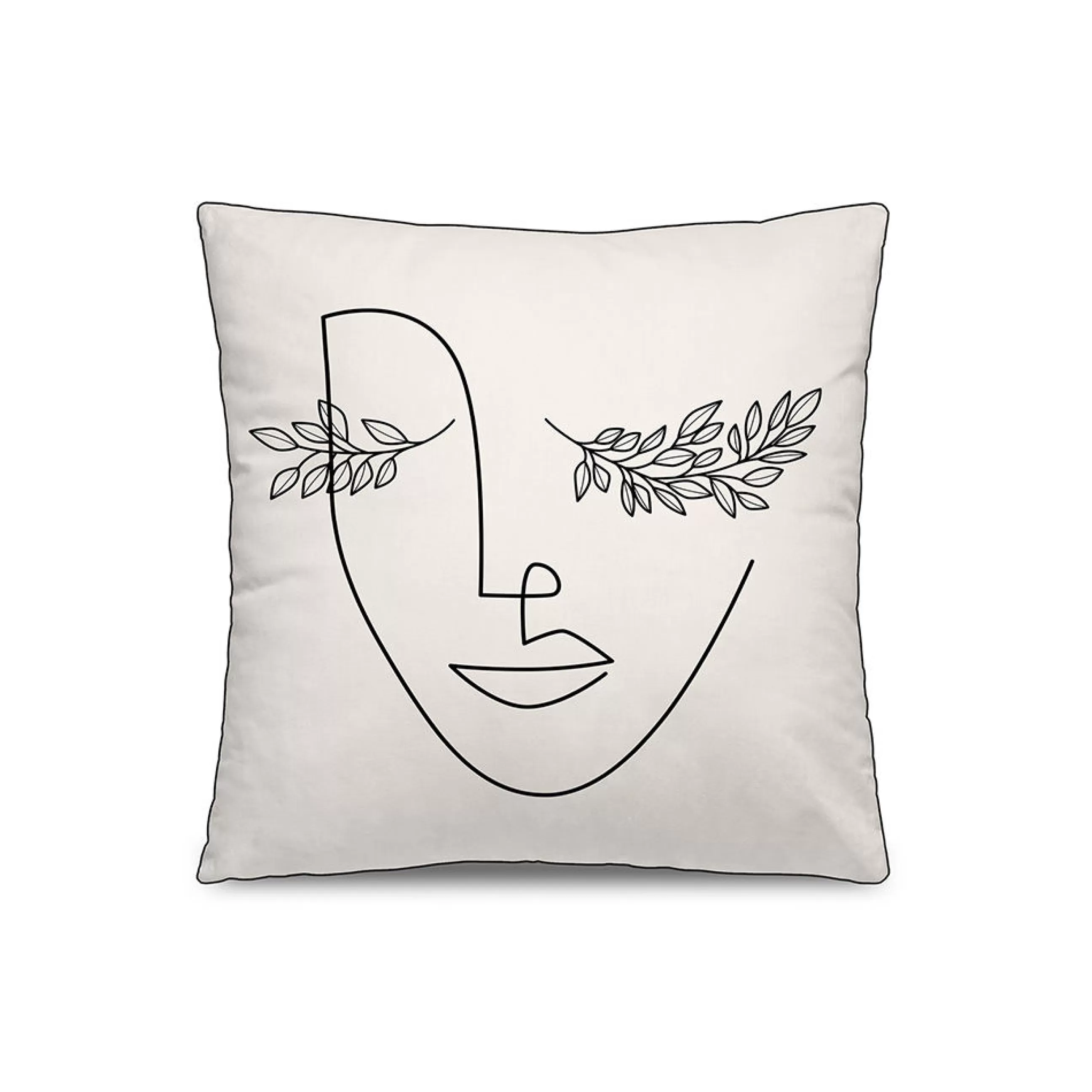 Déco Textile>PODEVACHE Coussin Denia Tissu Blanc / 45 X 45 Cm - Velours - Blanc - Noir