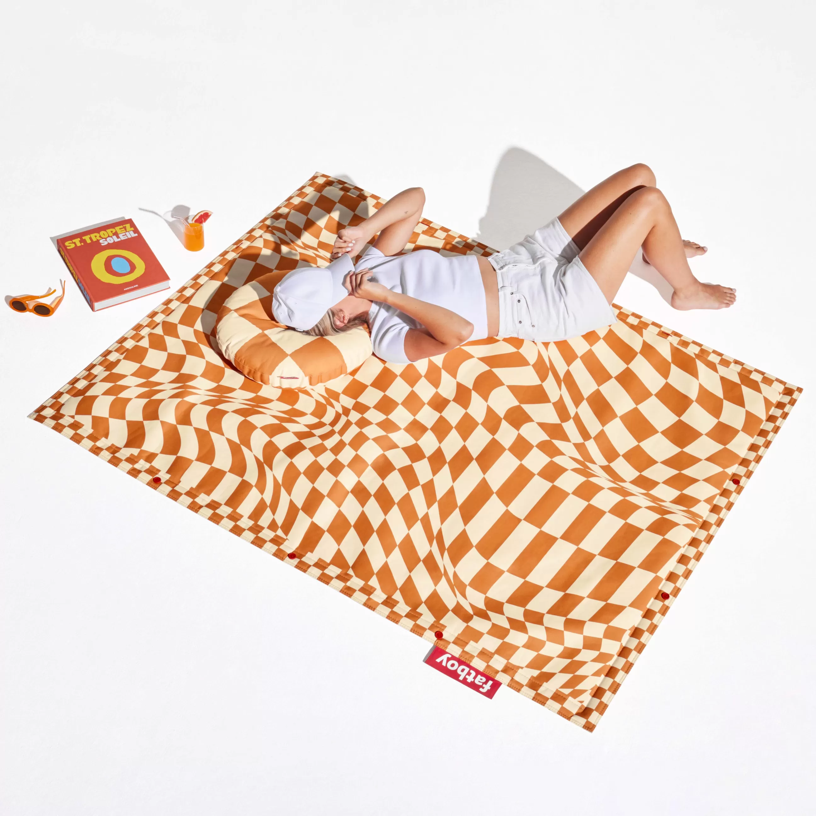 Poufs Coussins Tapis D'extérieur>Fatboy Coussin D'extérieur Circle Tissu Orange / O 50 Cm - Blanc - Orange