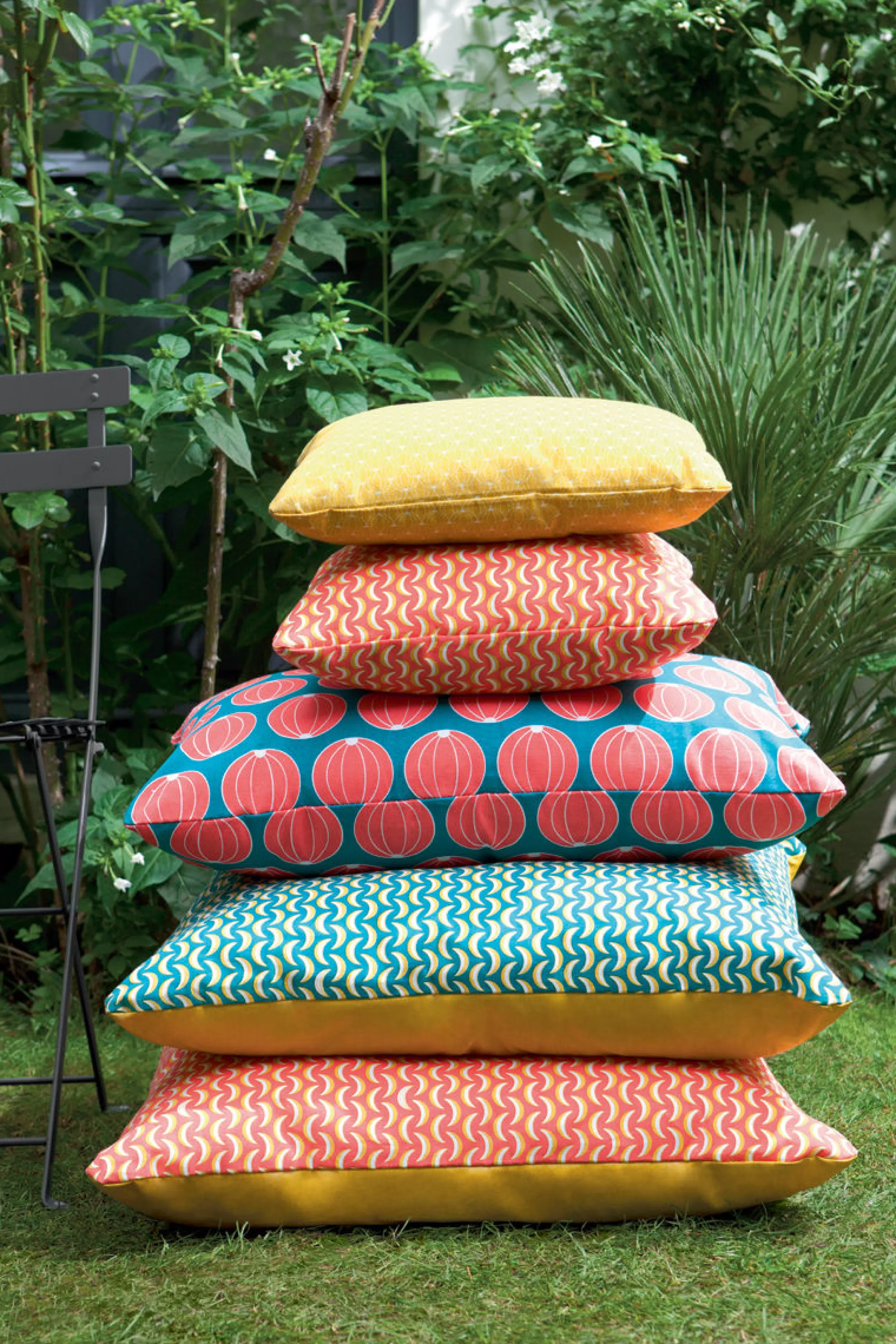 Déco Textile>Fermob Coussin D'extérieur Envie D'Ailleurs - Pasteques Tissu Bleu / 44 X 30 Cm - Turquoise
