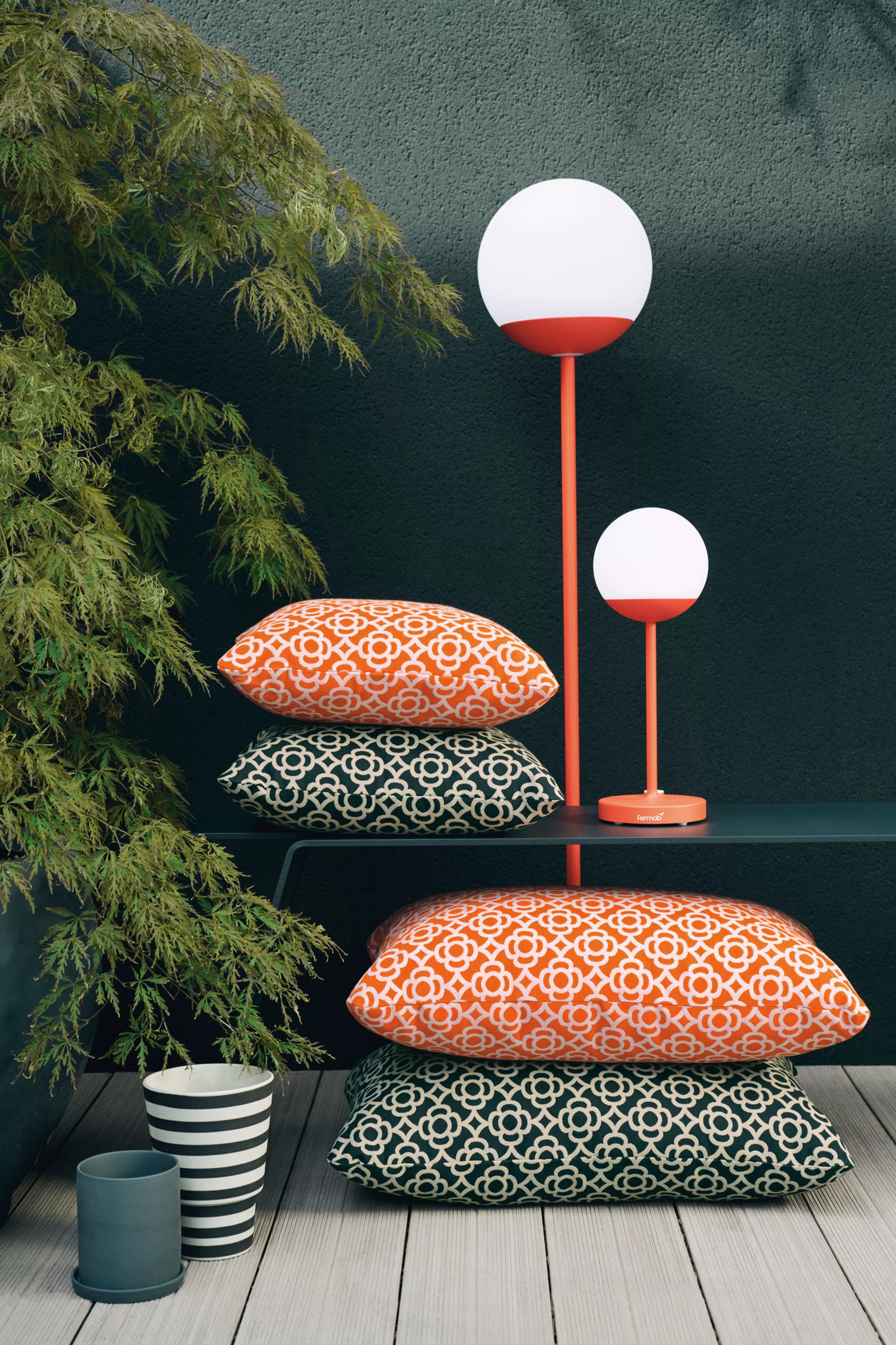 Poufs Coussins Tapis D'extérieur>Fermob Coussin D'extérieur Lorette Tissu Noir / 44 X 44 Cm - Reglisse