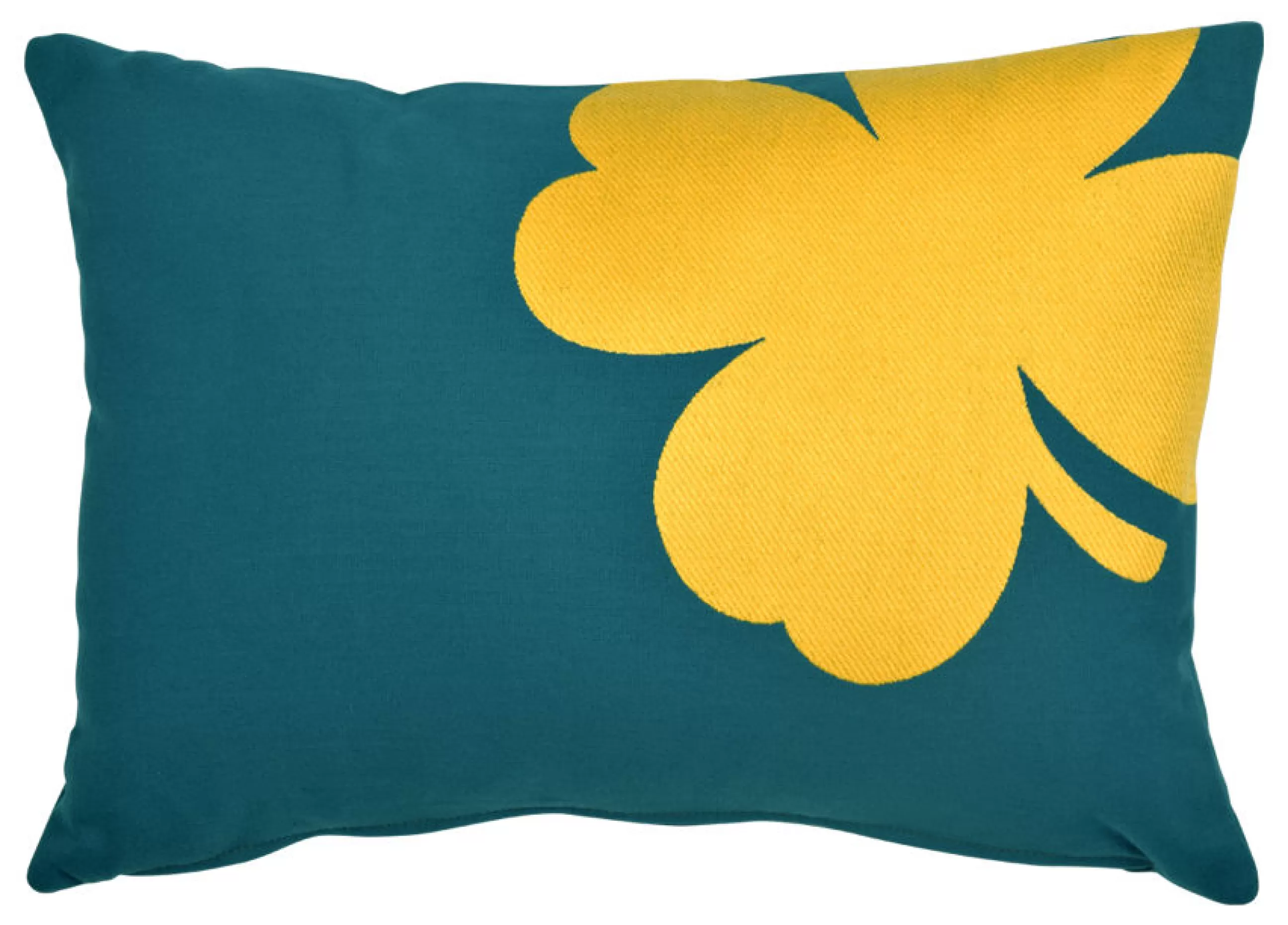 Poufs Coussins Tapis D'extérieur>Fermob Coussin D'extérieur Trefle Tissu Bleu / 44 X 30 Cm - Bleu Canard - Jaune