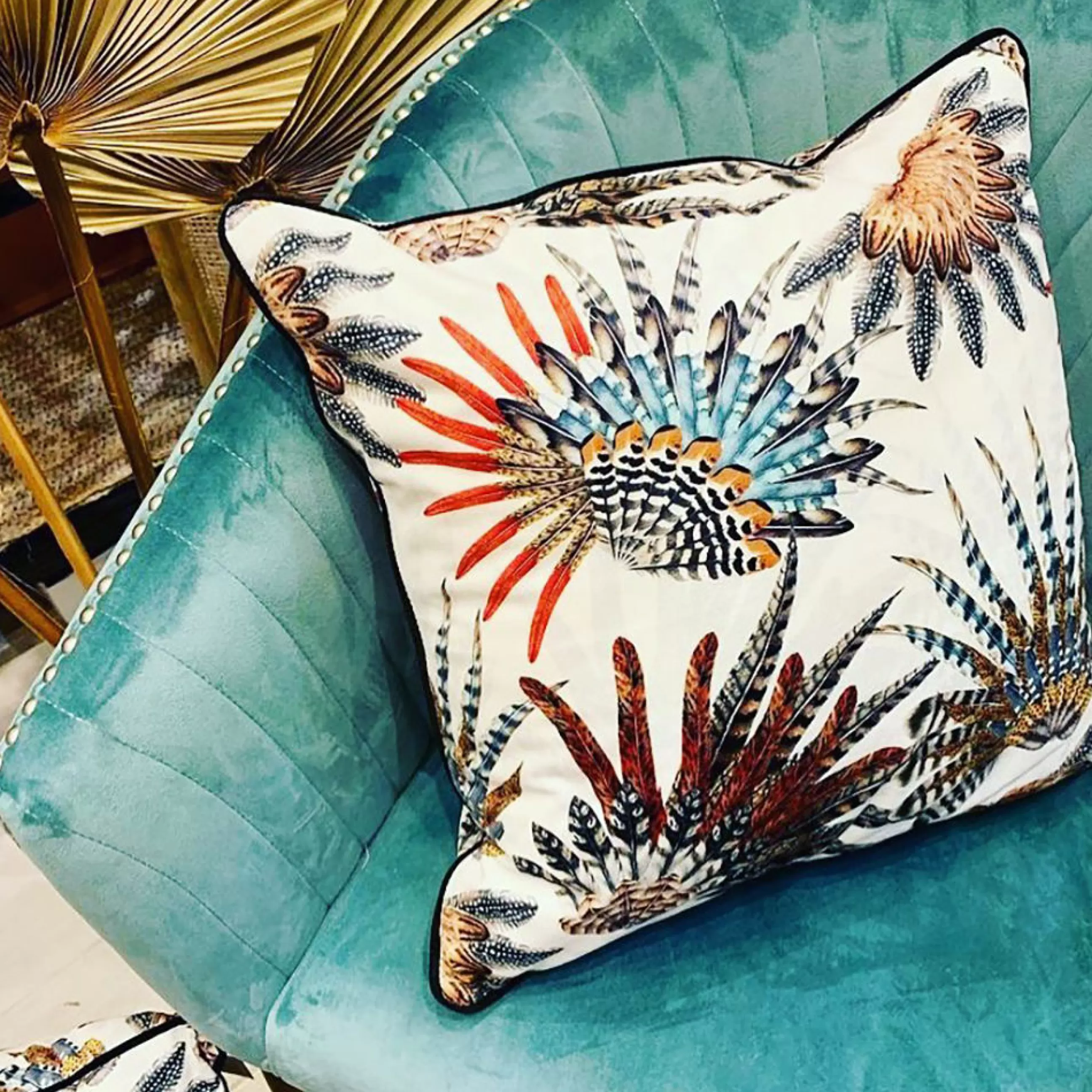 Déco Textile>PODEVACHE Coussin Venezuela Tissu Multicolore / 45 X 45 Cm - Velours - Blanc - Multicolore
