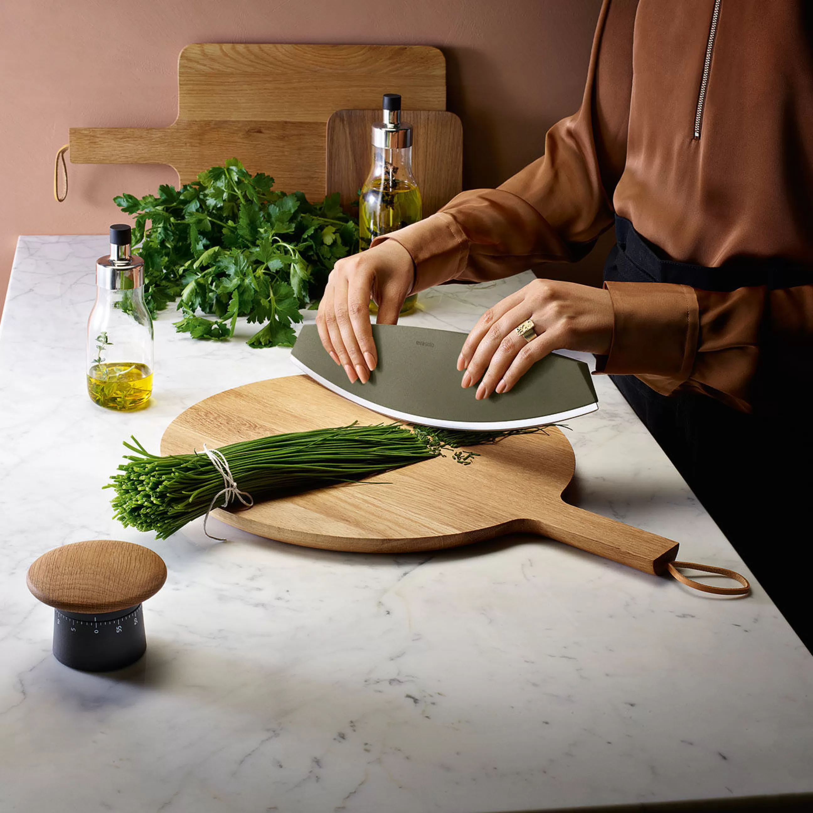 Couteaux Et Planches À Découper>Eva Solo Couteau D'Office Green Tool Plastique Vert / Coupe-Pizza & Hachoir A Herbes - Vert Kaki