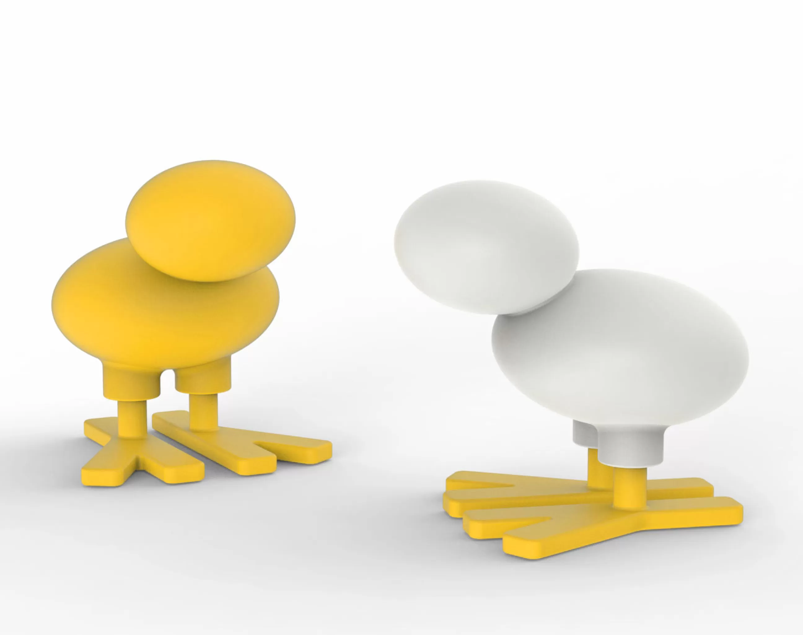 Mobilier Kids>Magis Décoration Mini Happy Bird Plastique Blanc / Tabouret Enfant - H 44 Cm - Blanc - Jaune