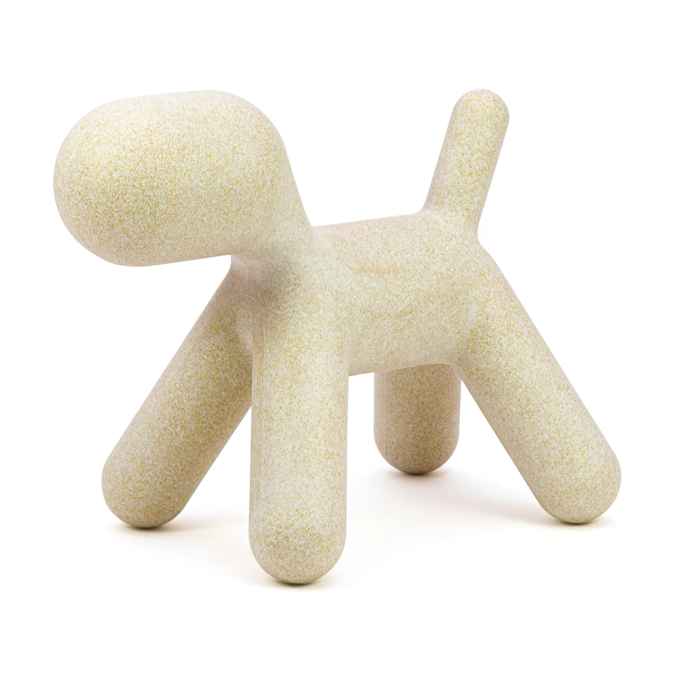 Déco Et Accessoires De Jardin>Magis Décoration Puppy Medium Plastique Blanc /  L 56 Cm - Paillete : Edition Limitee Noel 2021 - Blanc - Or