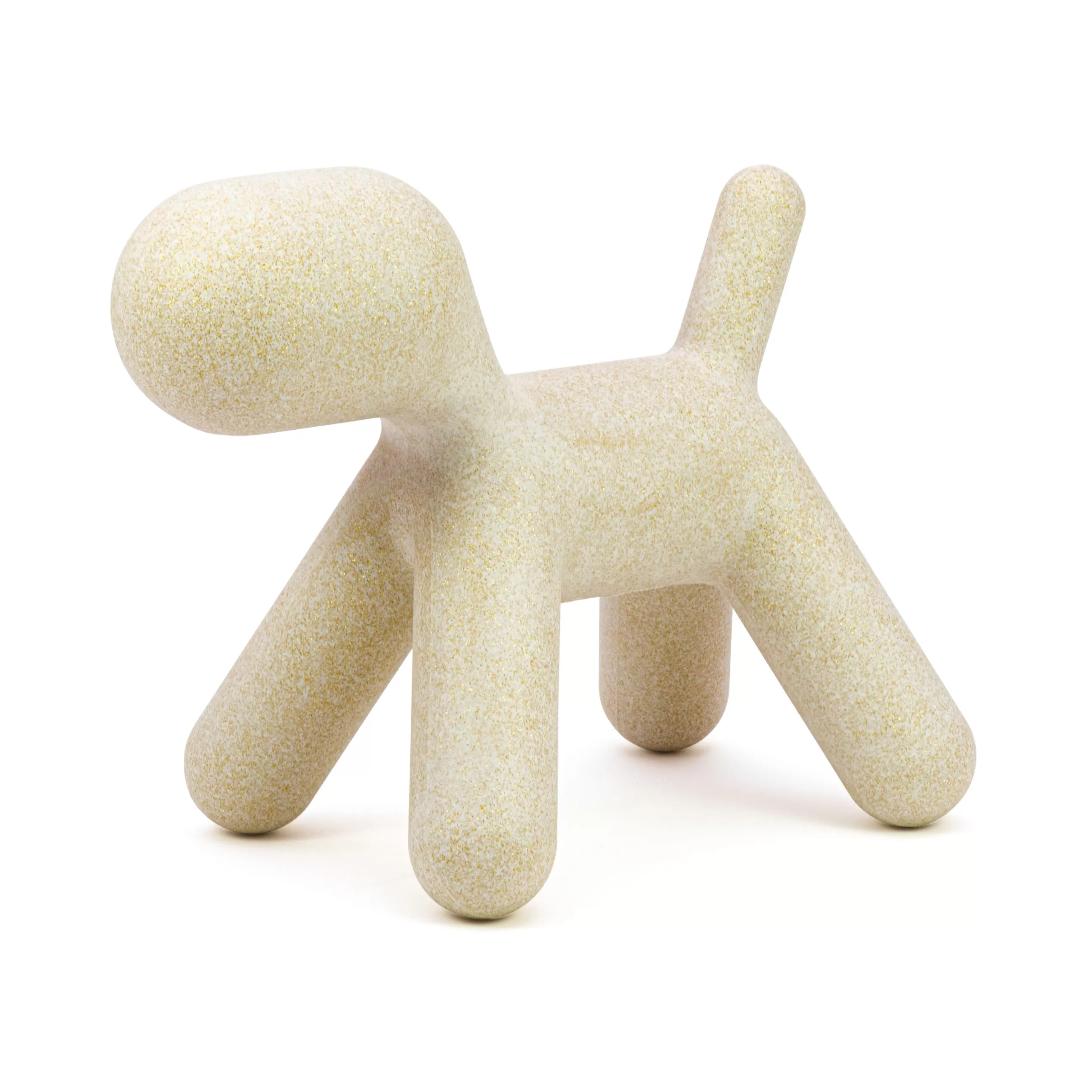 Déco Et Accessoires De Jardin>Magis Décoration Puppy Small Plastique Blanc / L 42 Cm - Paillete : Edition Limitee Noel 2021 - Blanc - Or