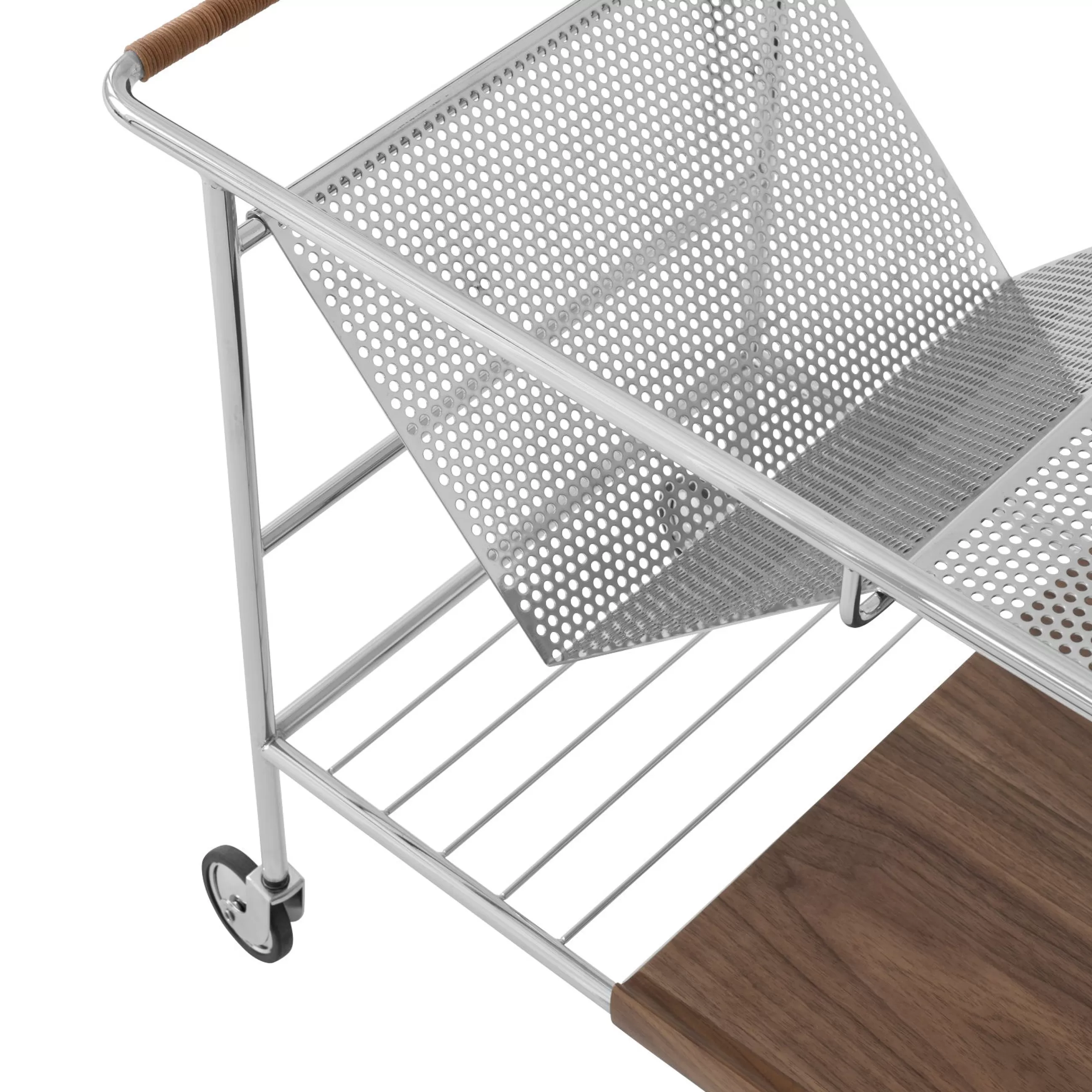 Terrasses Et Balcons>&tradition Desserte Alima Nds1 Argent Metal / 90 X 42 X H 60 Cm - Chrome - Noyer